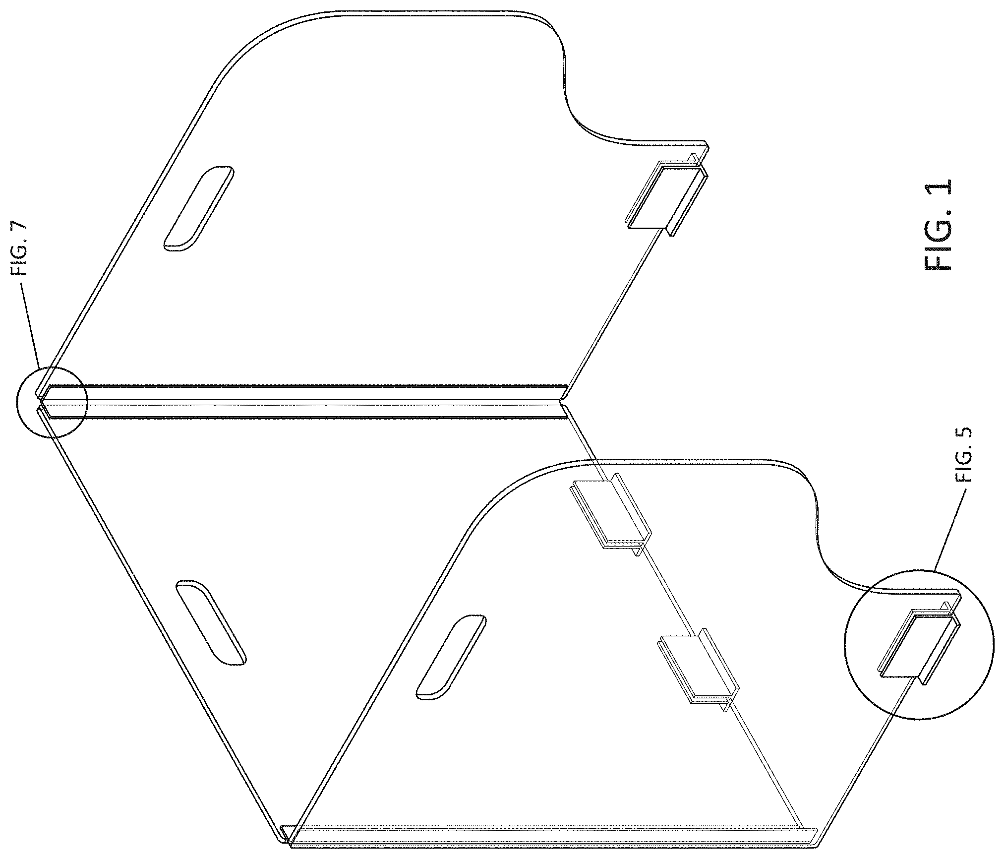 Patent USD1000164 Figure 1 – Tabletop protective shield