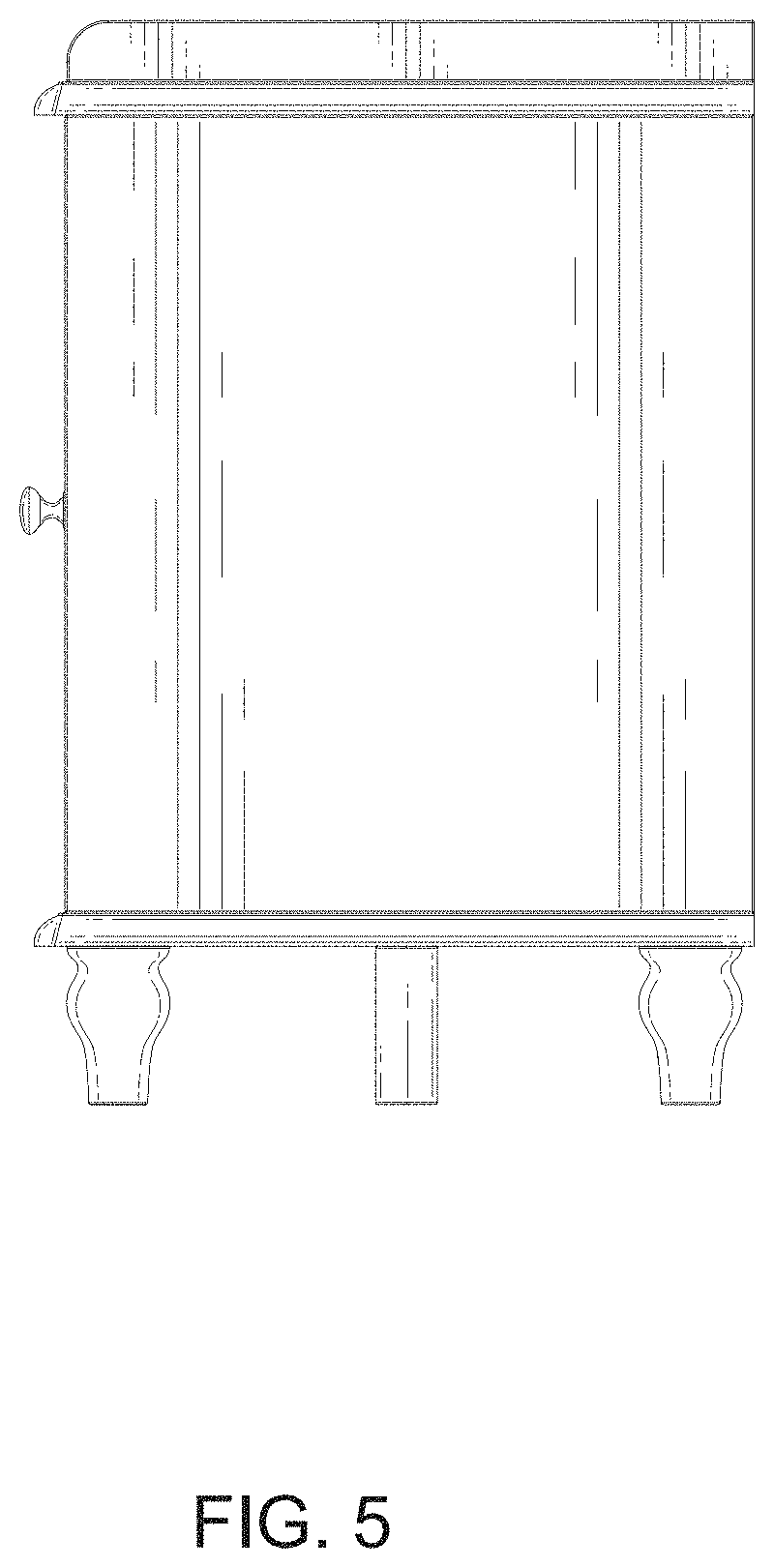 Patent USD1000165 Figure 5 – Shoes storage bench