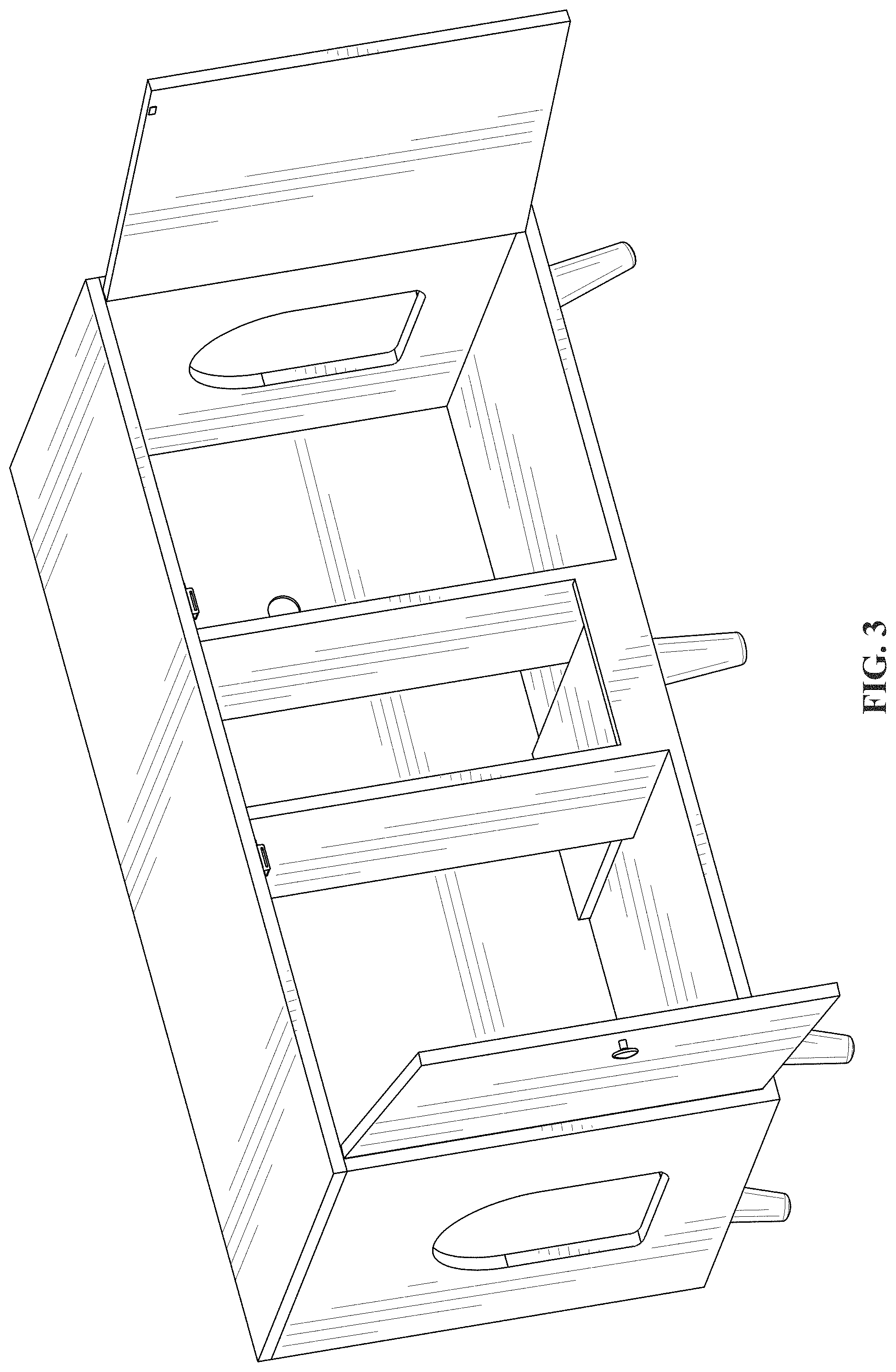 Patent USD1000167 Figure 3 – Pet storage cabinet