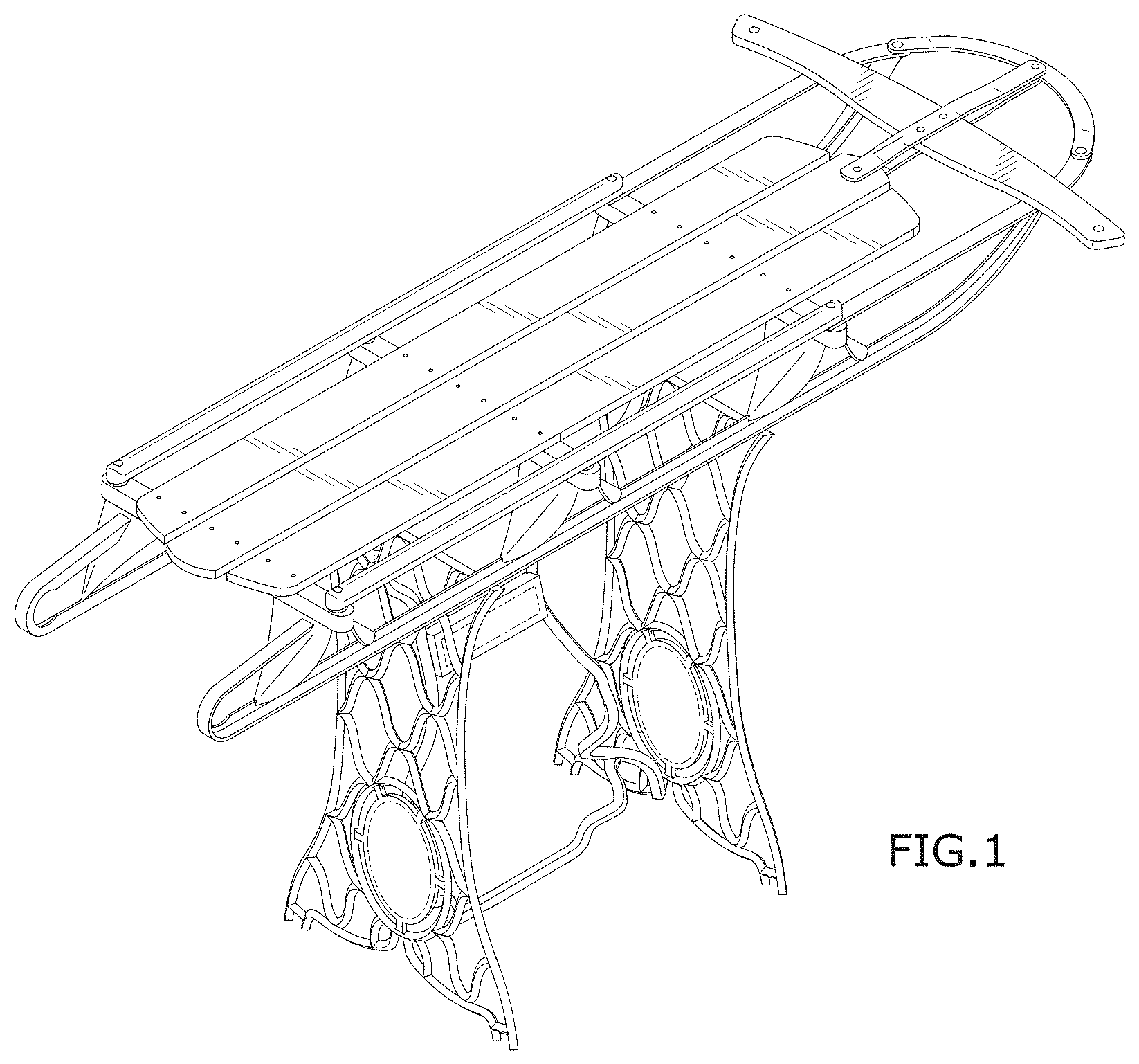 Patent USD1000171 Figure 1 – Sled table