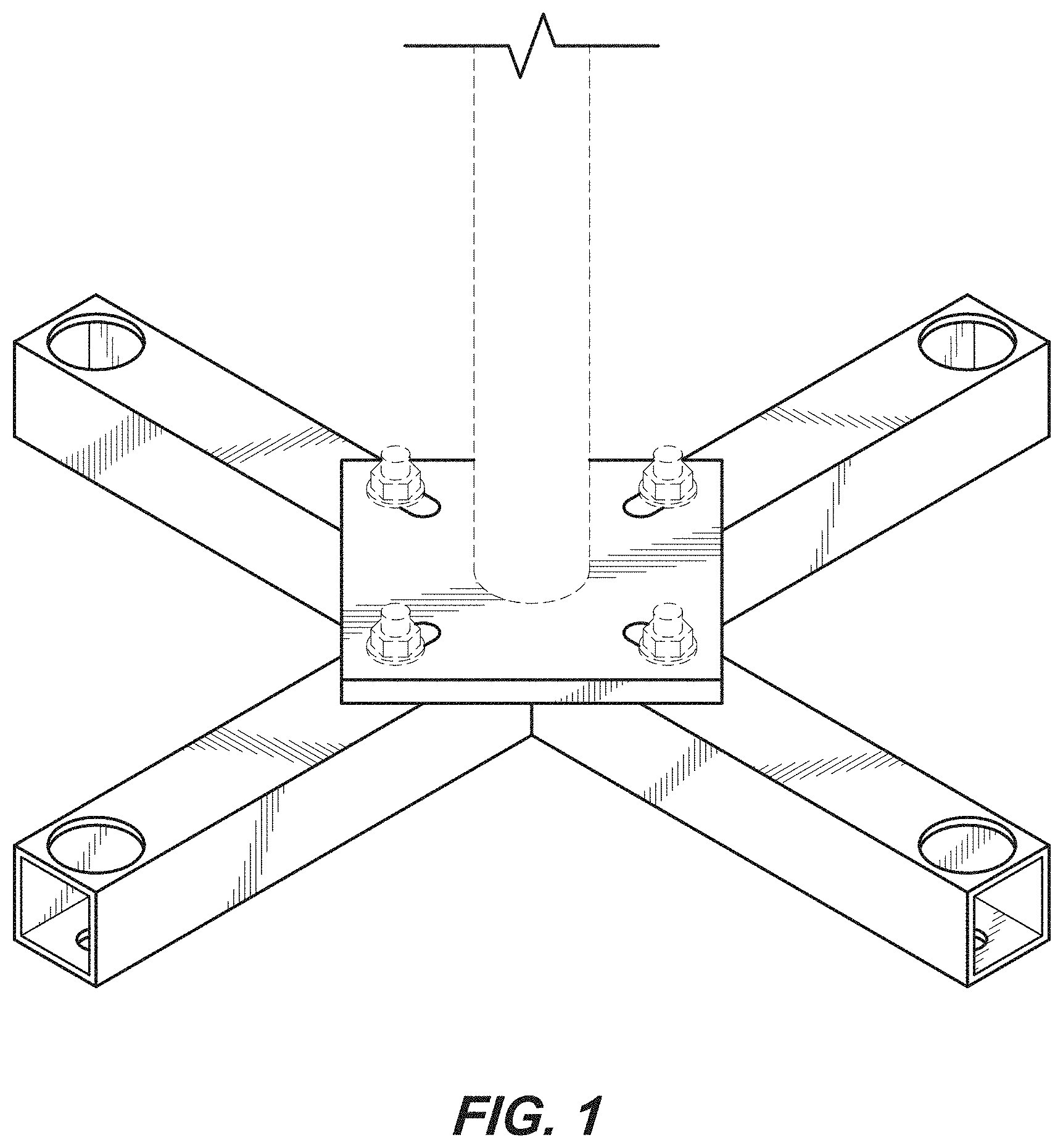 Patent USD1000178 Figure 1 – Round pole base