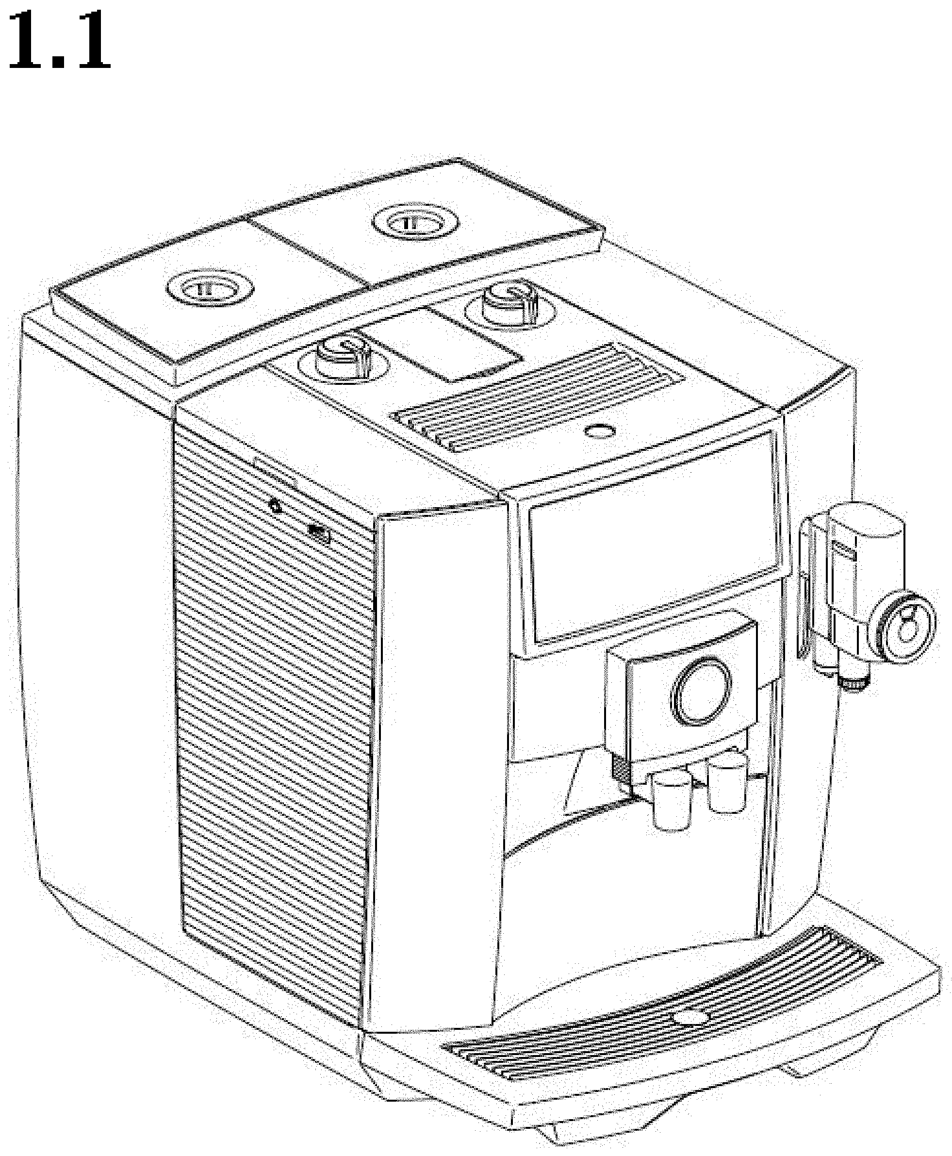 Patent USD1000186 Figure 1 – Coffee maker