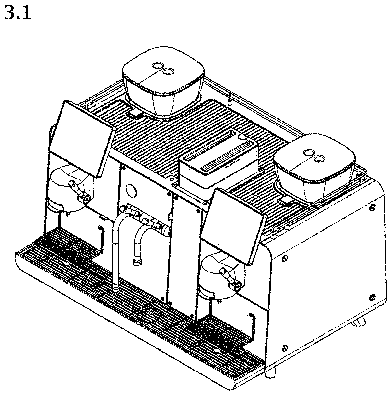 Patent USD1000187 Figure 1 – Automatic coffee machine for commercial purposes