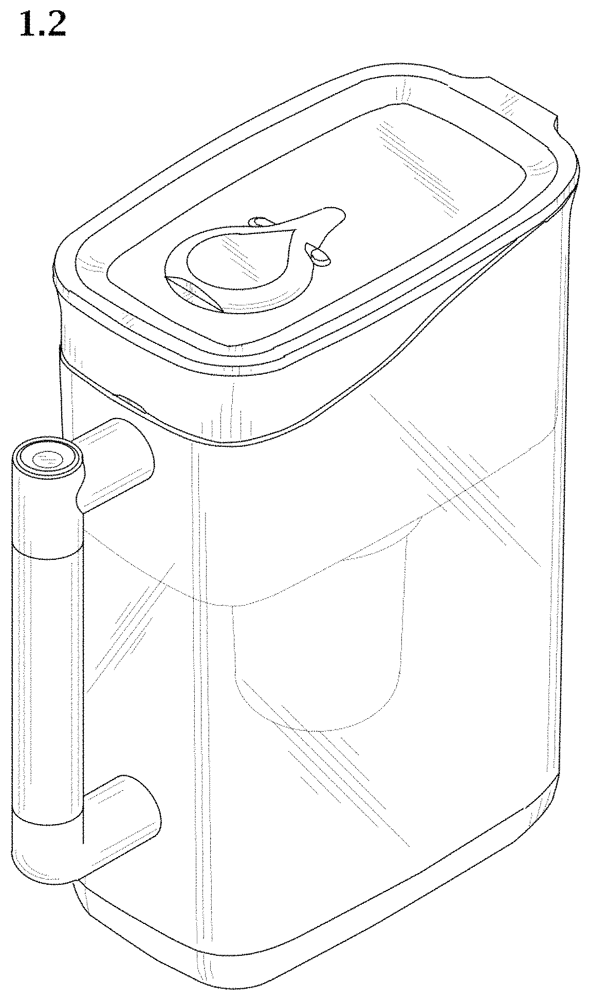 Patent USD1000188 Figure 2 – Water jug