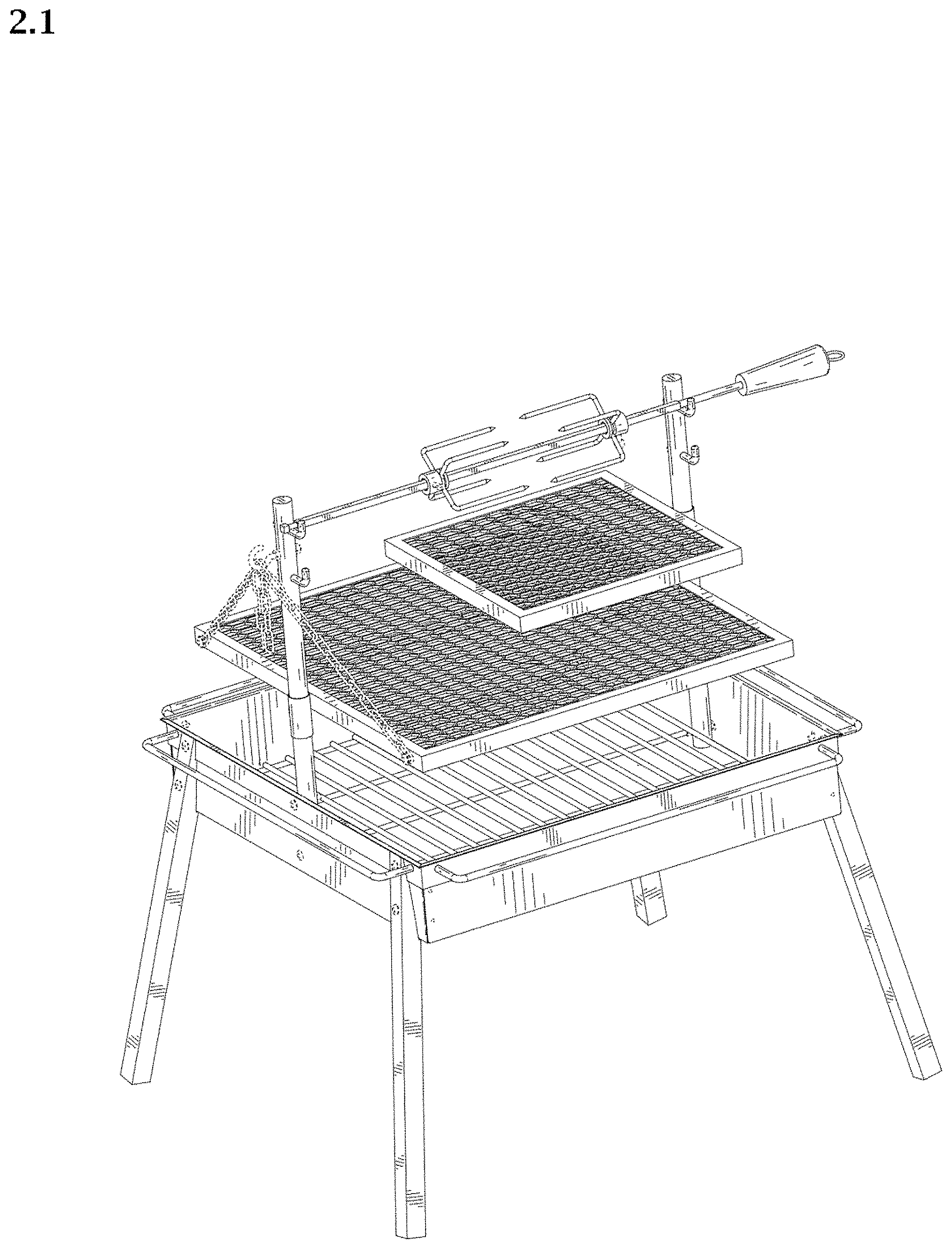 Patent USD1000189 Figure 1 – Barbecue toolset