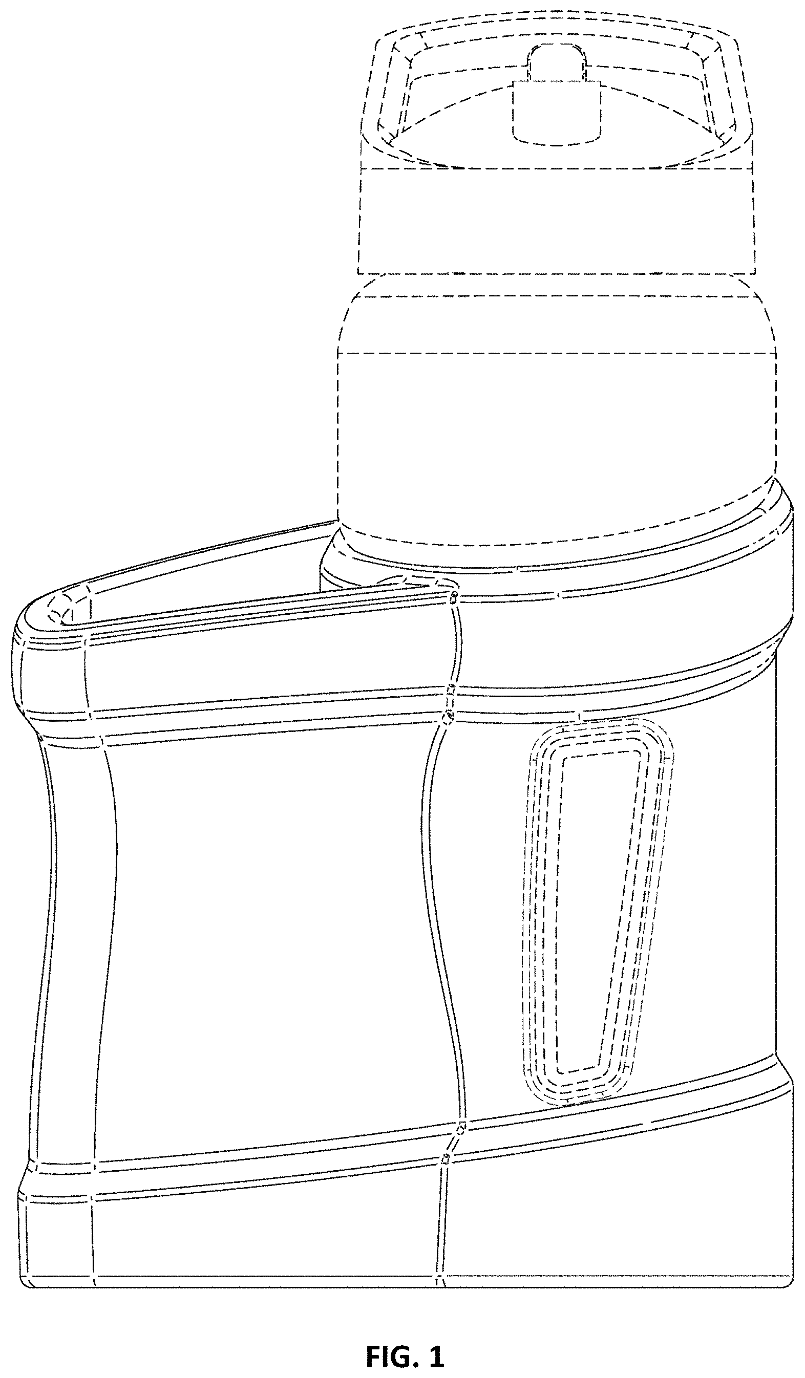 Patent USD1000207 — Drink bottle with storage compartment — Figure 1
