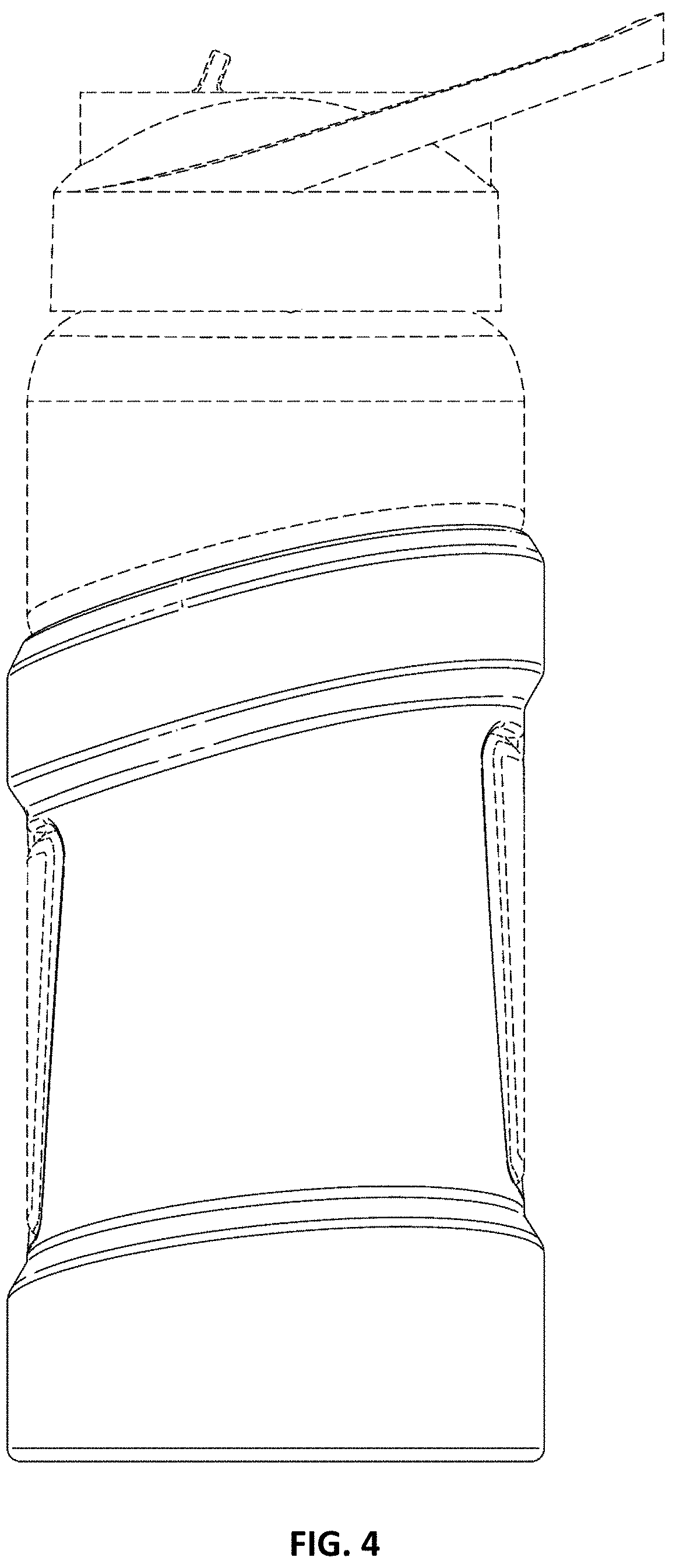 Patent USD1000207 Figure 4 – Drink bottle with storage compartment