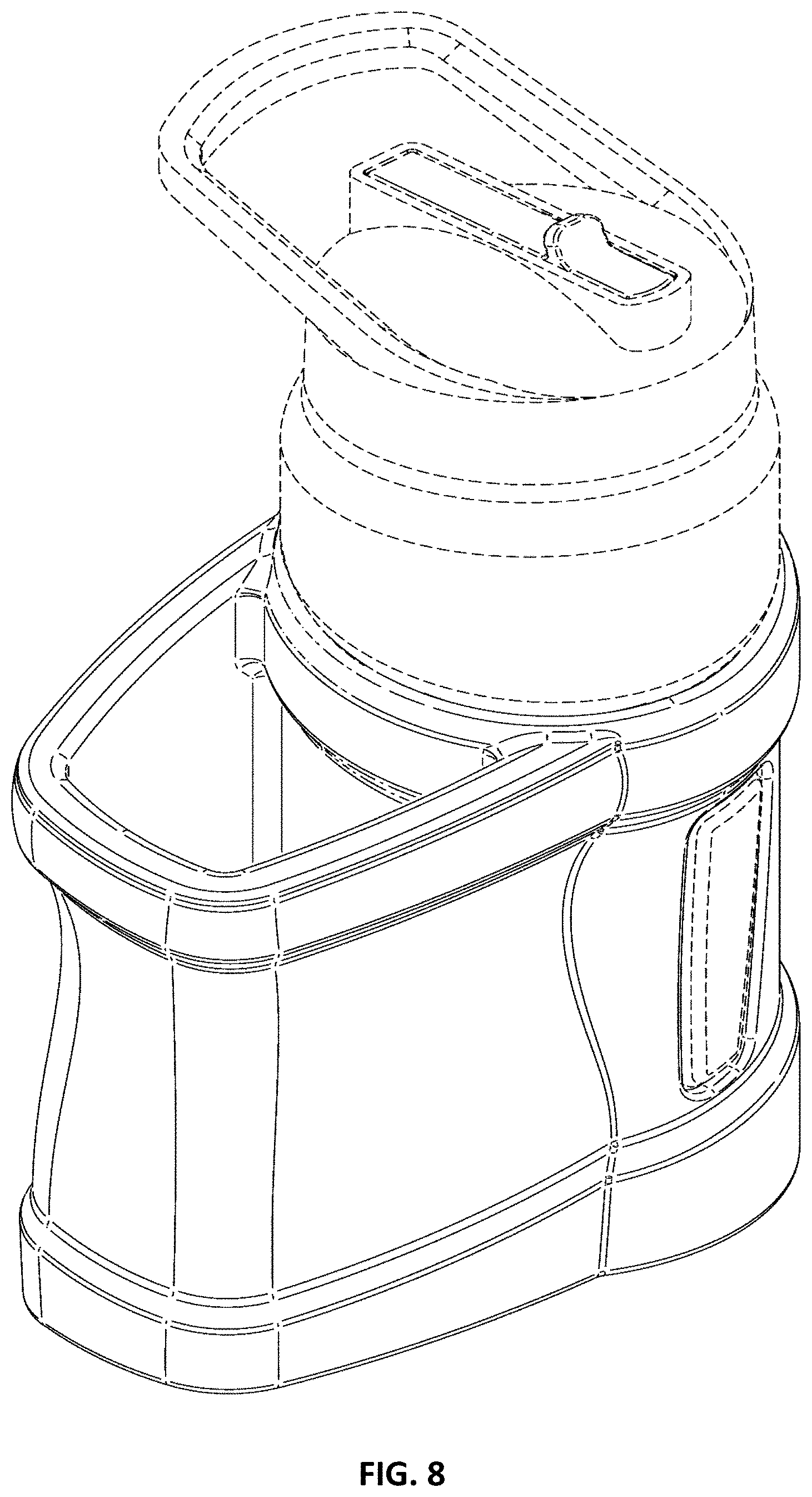 Patent USD1000207 Figure 7 – Drink bottle with storage compartment