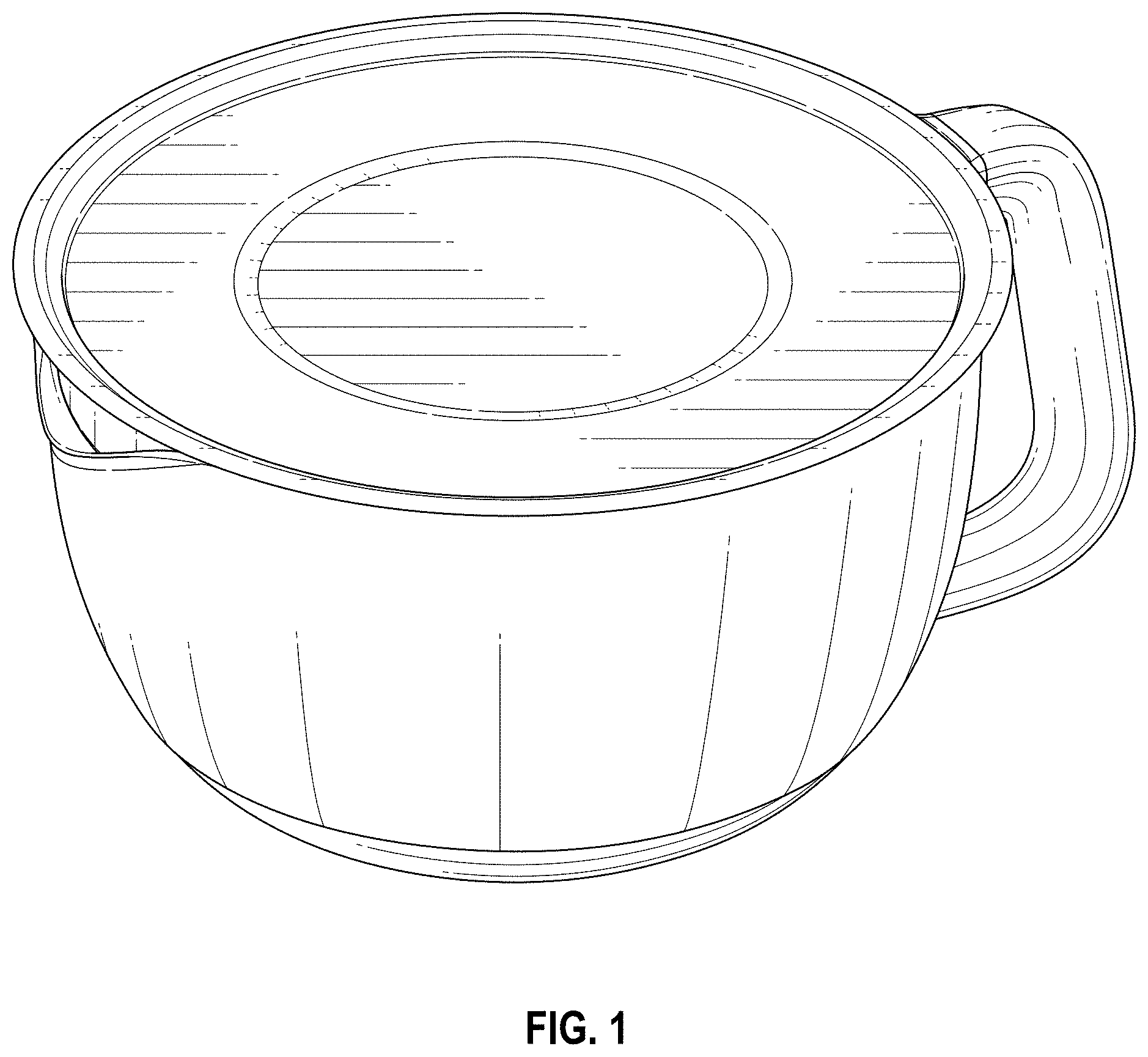 Patent USD1000213 Figure 1 – Mixing bowl and lid