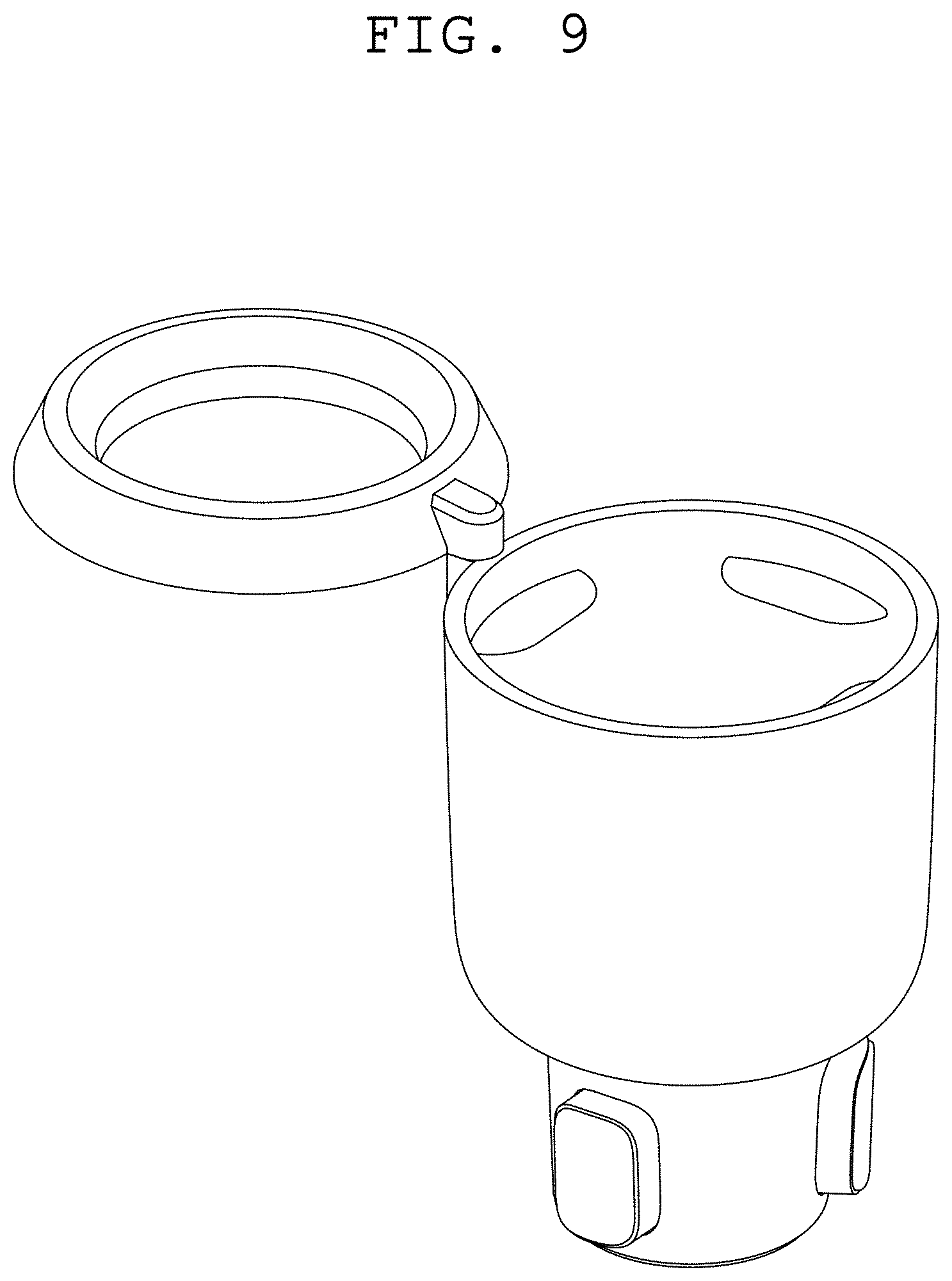 Patent USD1000215 Figure 9 – Cup holder