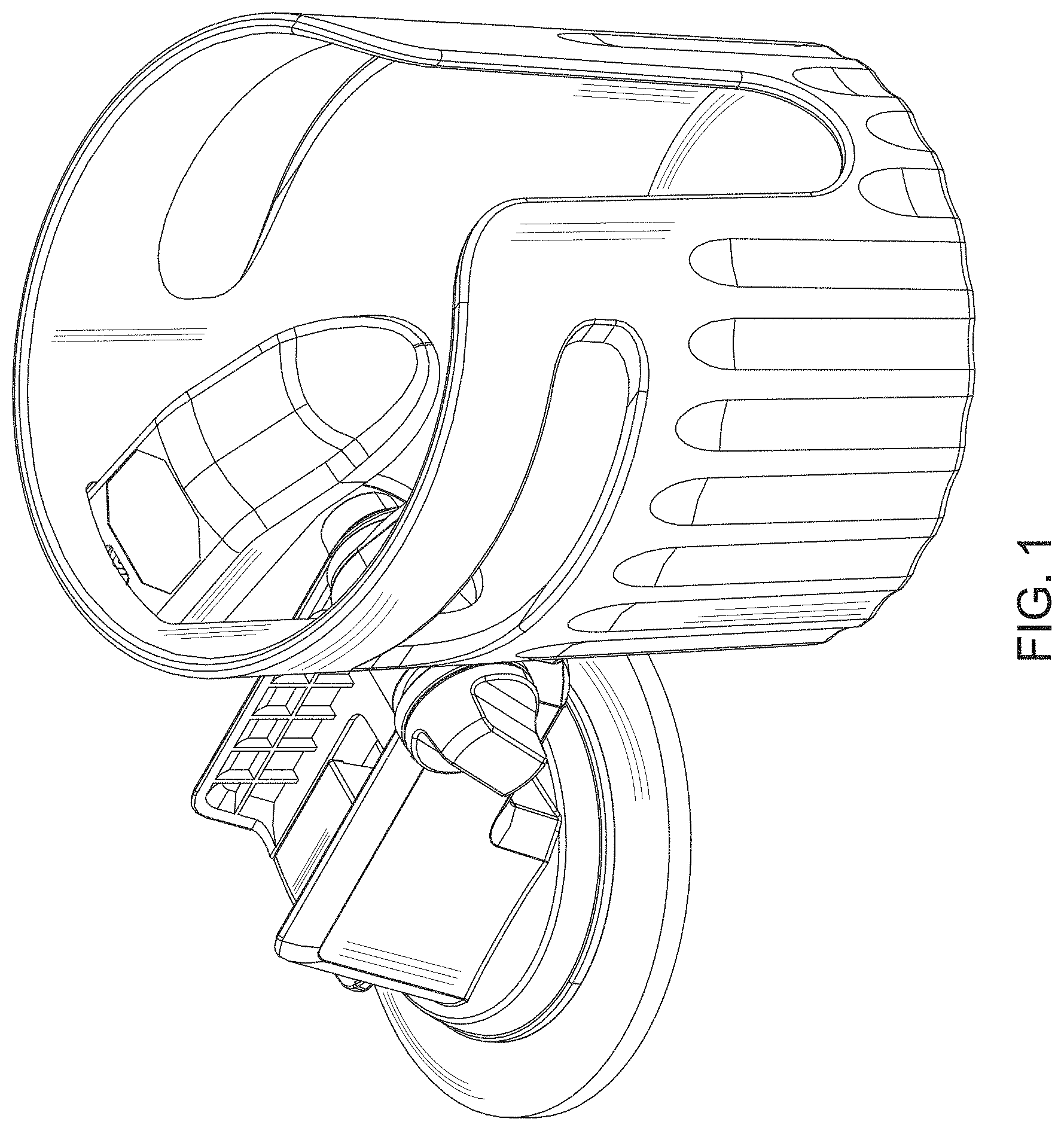Patent USD1000217 Figure 1 – Cup holder with suction cup