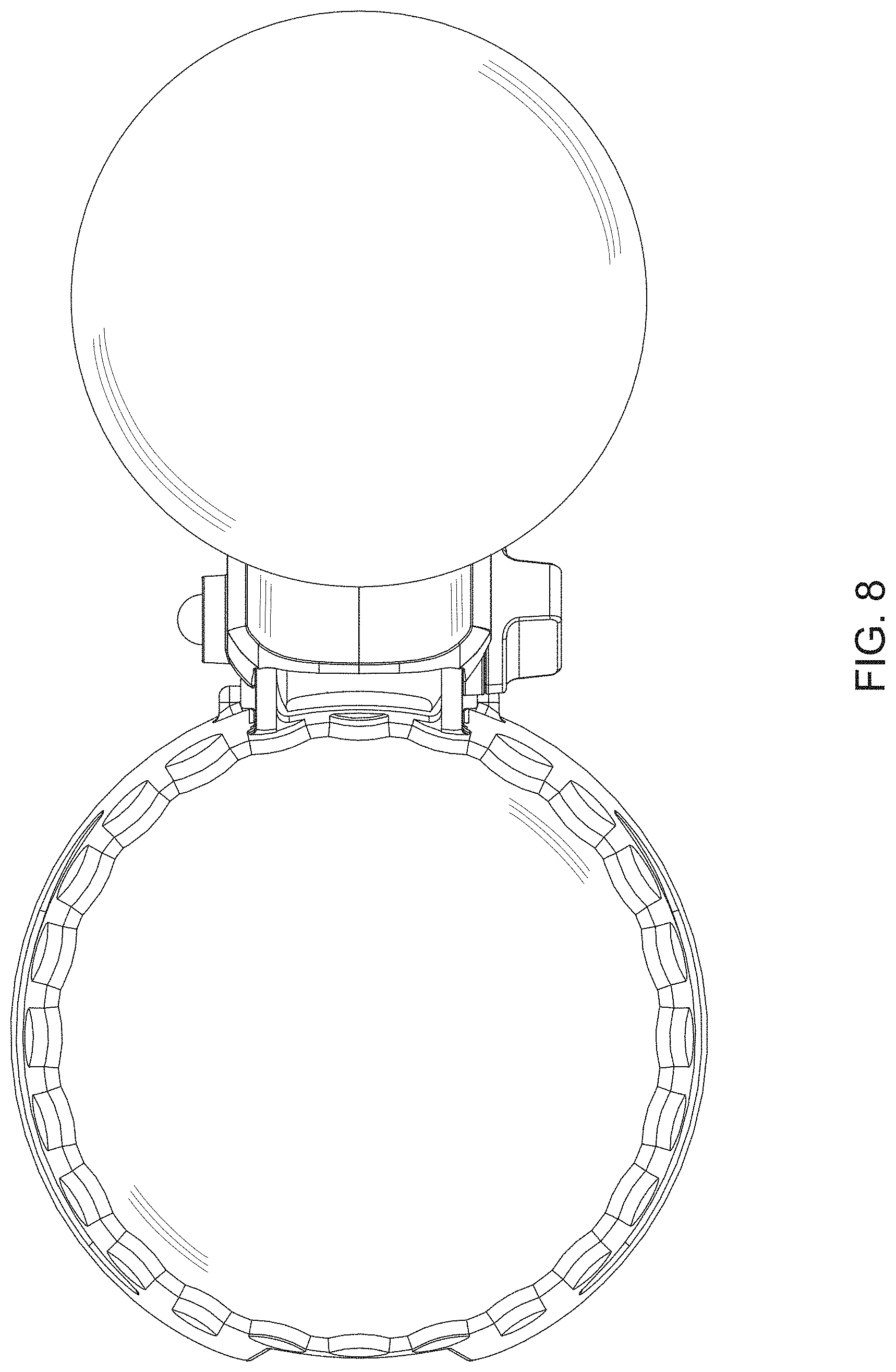 Patent USD1000217 Figure 8 – Cup holder with suction cup