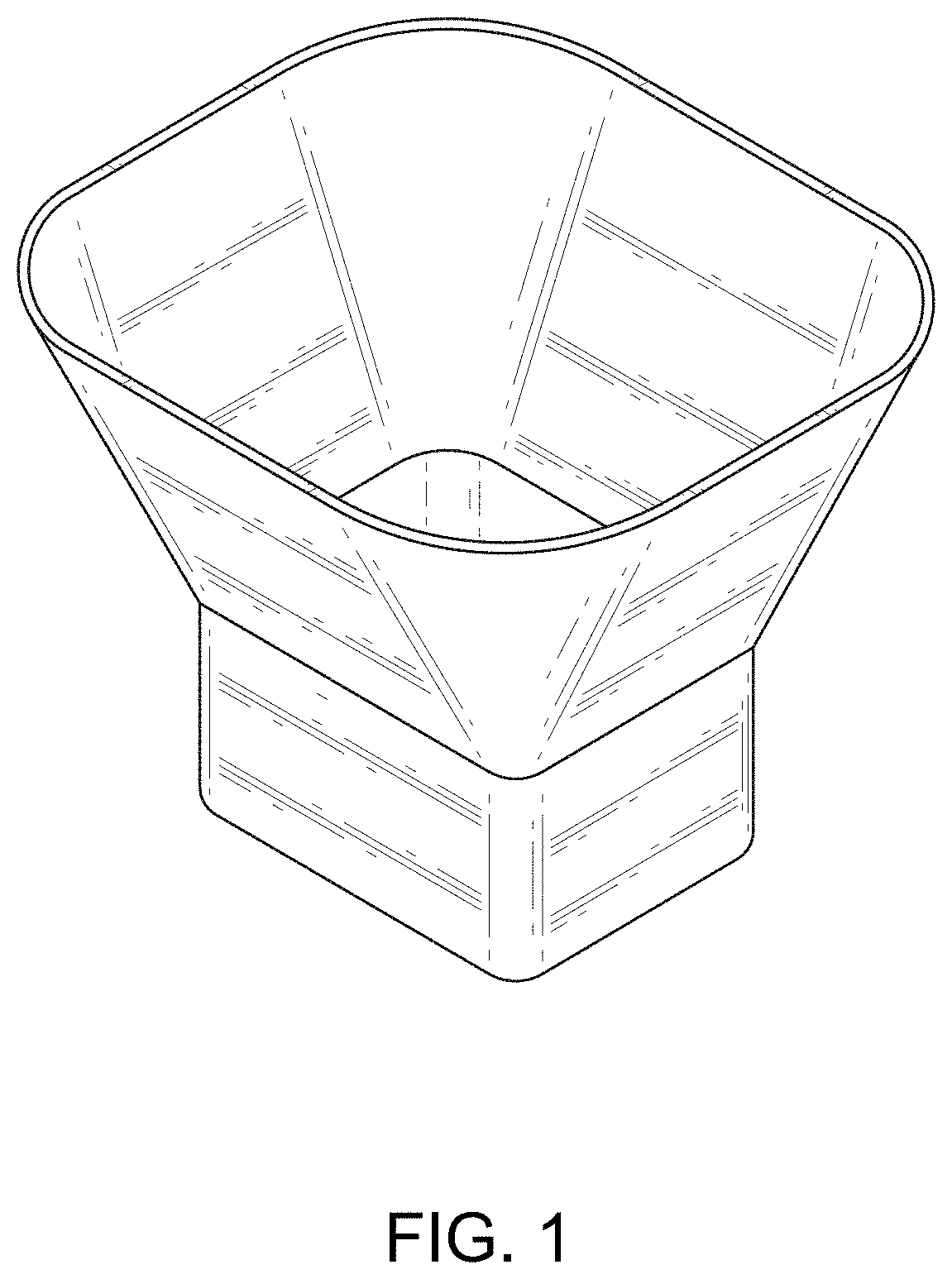 Patent USD1000230 Figure 1 – Rectangular funnel