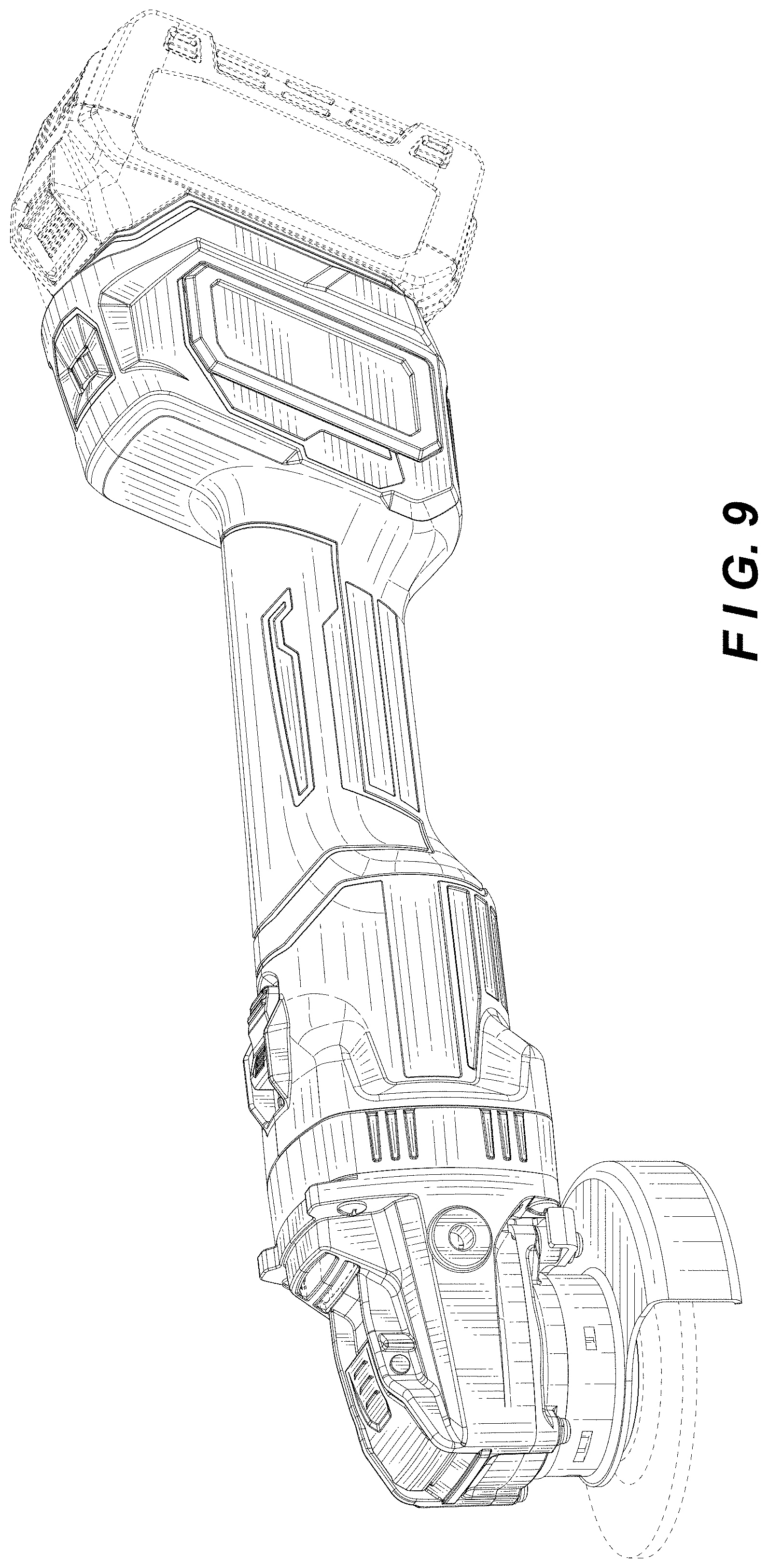 Patent USD1000241 Figure 9 – Portable electric grinder body