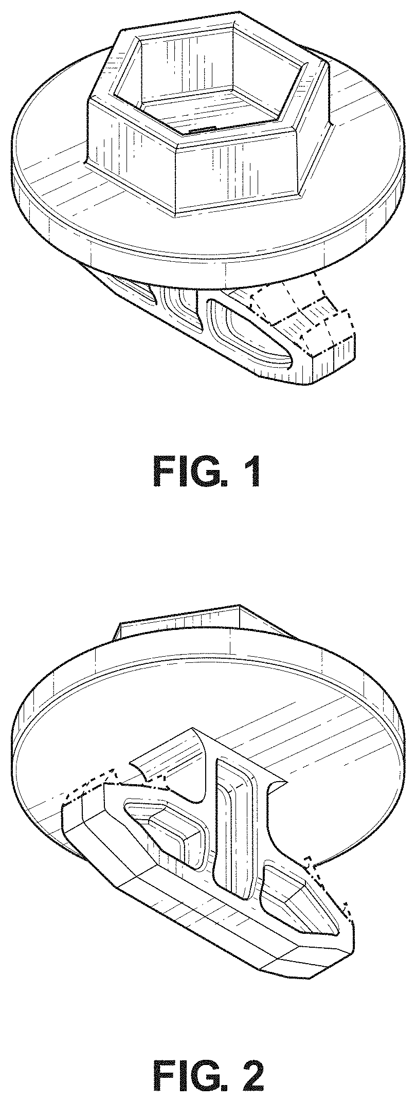 Patent USD1000263 Figure 1 – Connector for expanded cell confinement web with polygon handle