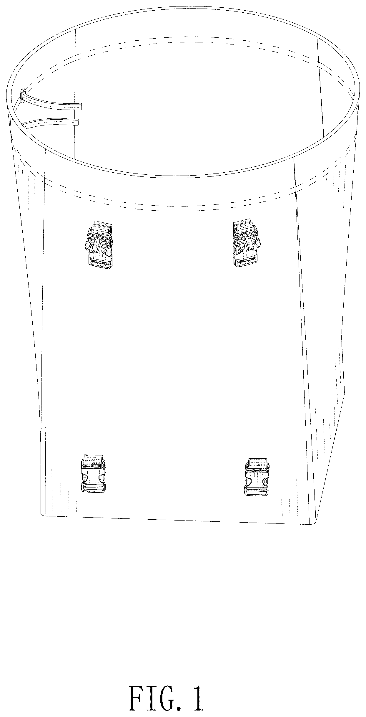 Patent USD1000285 Figure 1 – Garden waste bag