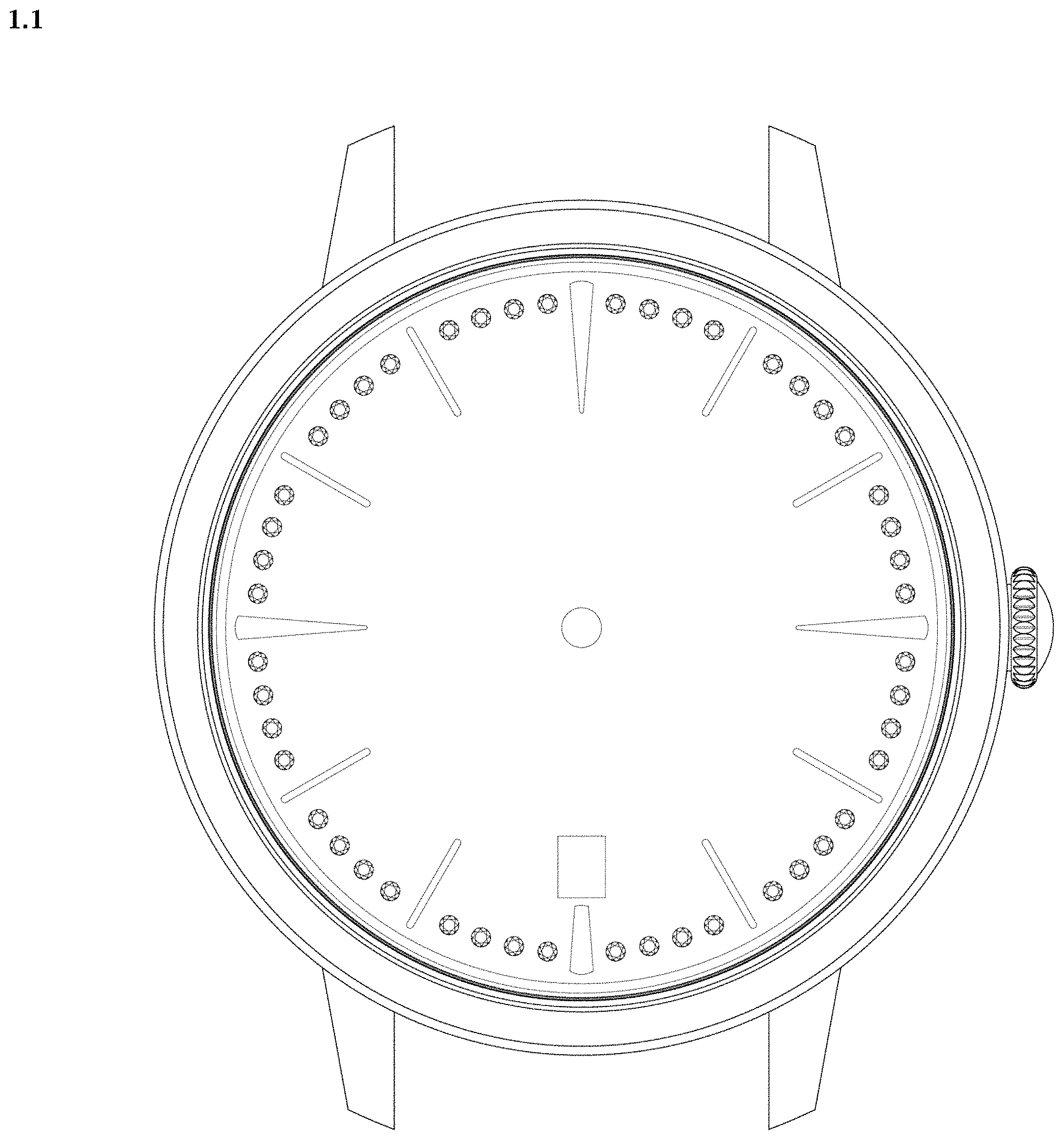 Patent USD1000293 Figure 1 – Watch case