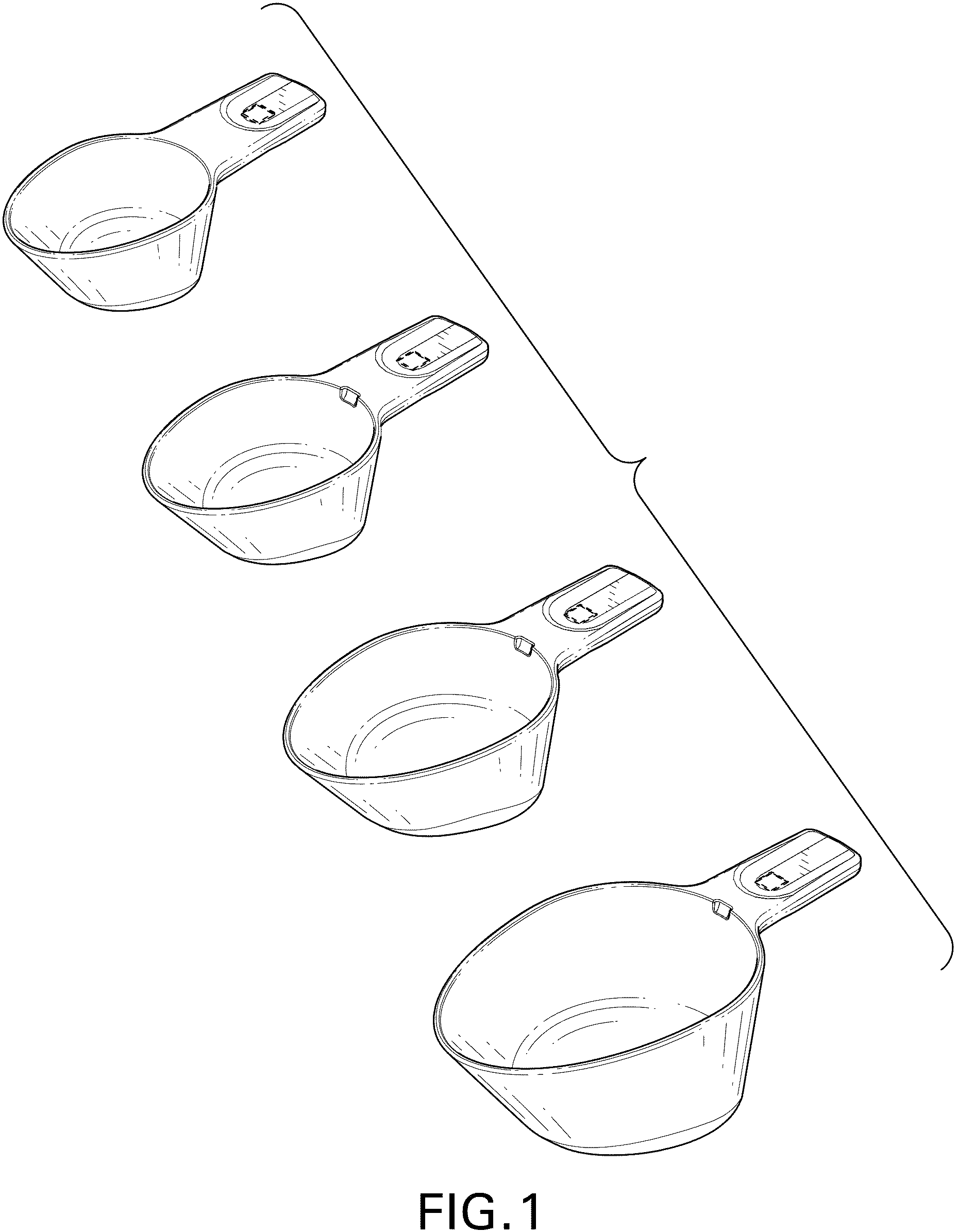 Patent USD1000294 Figure 1 – Measuring cup set