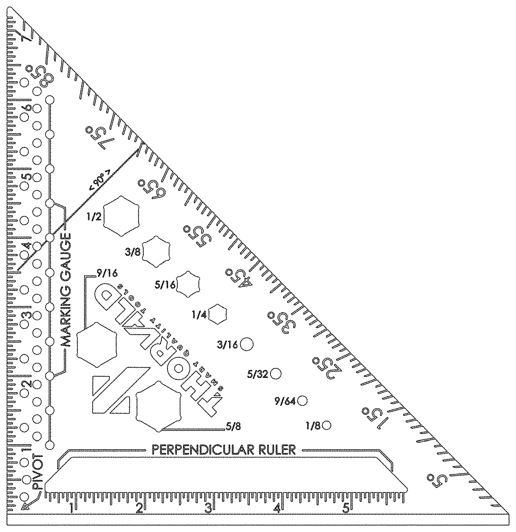 Patent USD1000298 Figure 1 – Carpenters square