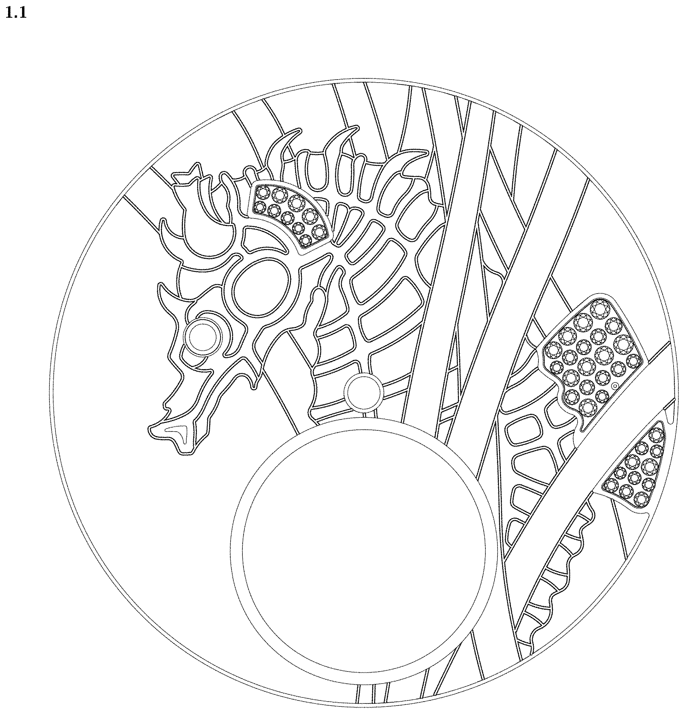 Patent USD1000305 Figure 1 – Watch dial