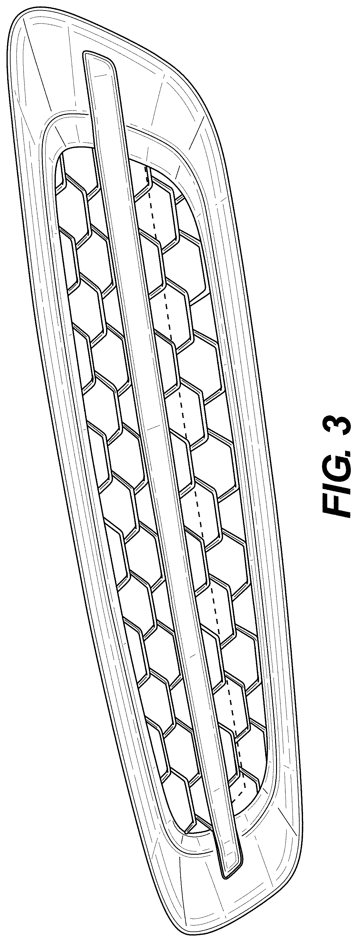 Patent USD1000325 Figure 3 – Air intake for a vehicle