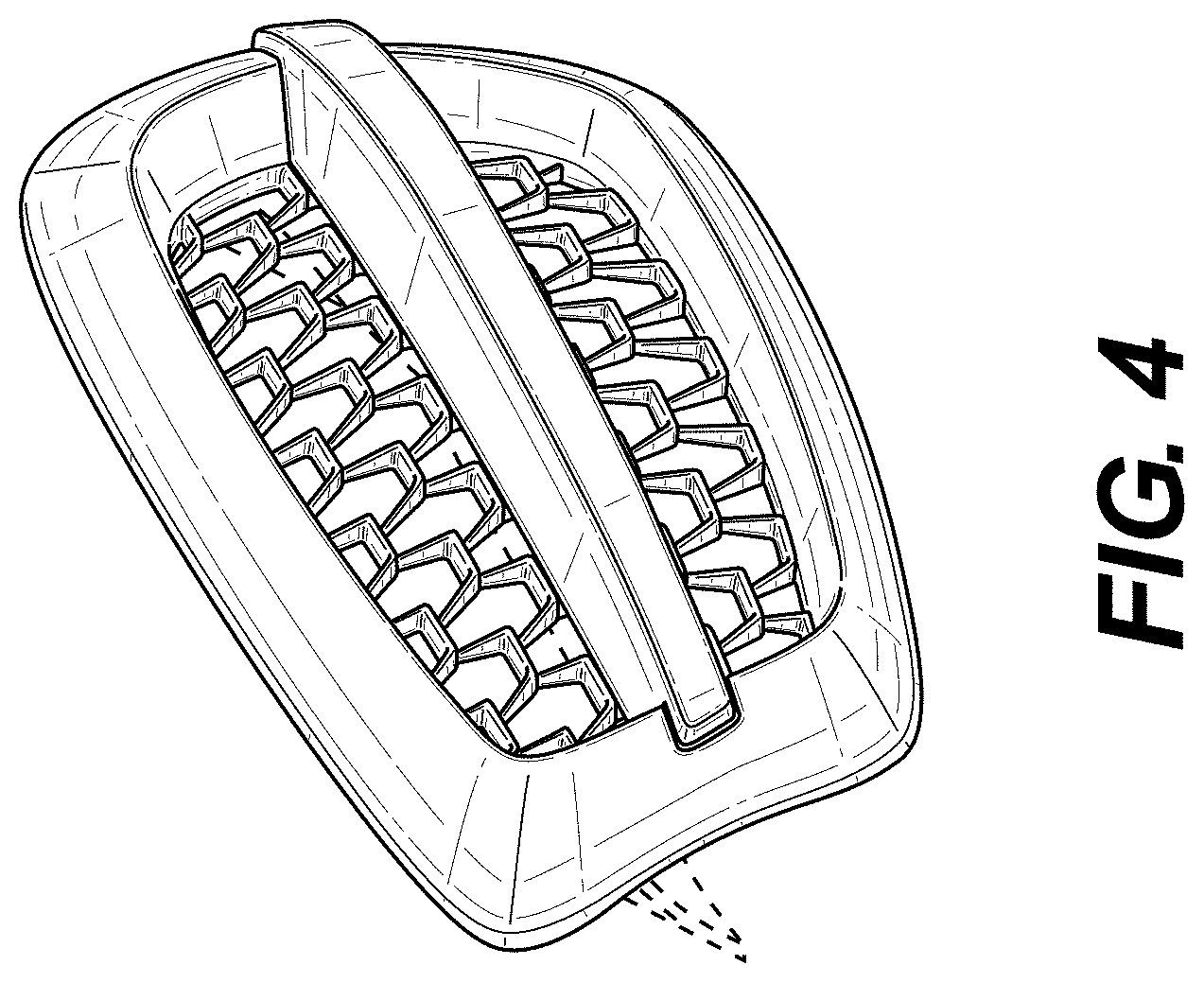 Patent USD1000325 Figure 4 – Air intake for a vehicle