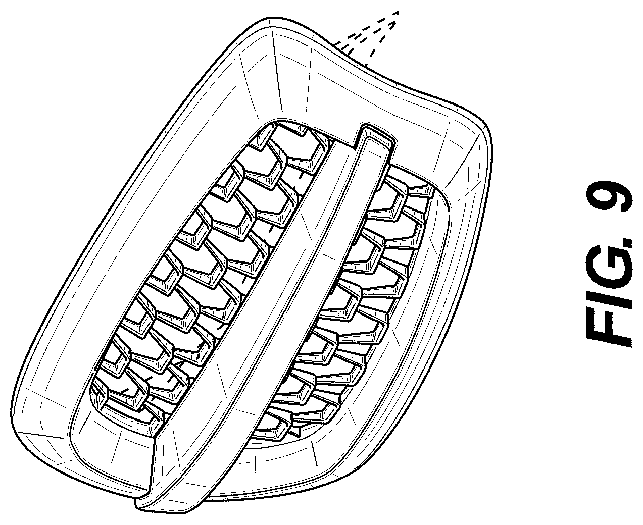 Patent USD1000325 Figure 9 – Air intake for a vehicle