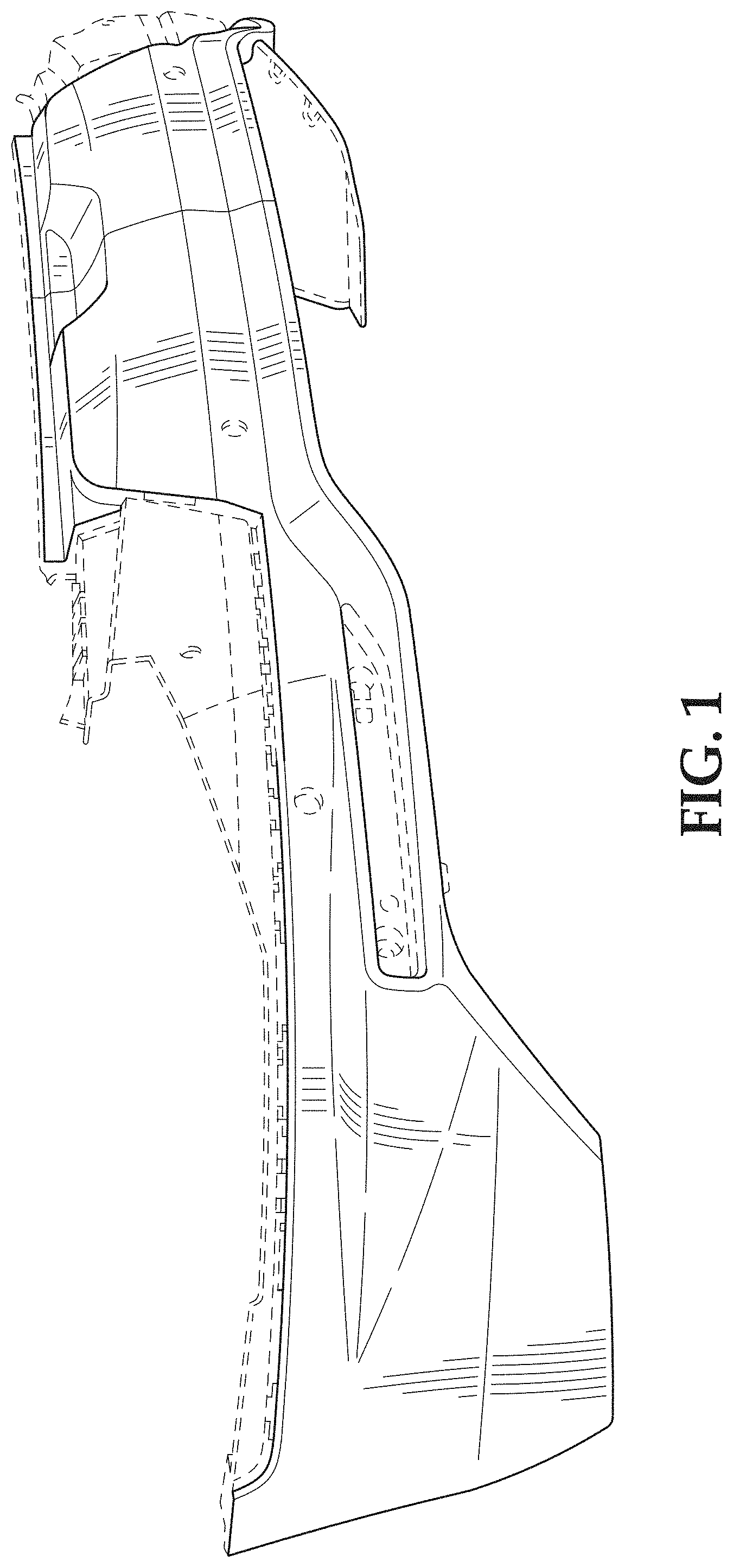 Patent USD1000331 Figure 1 – Vehicle rear lower bumper
