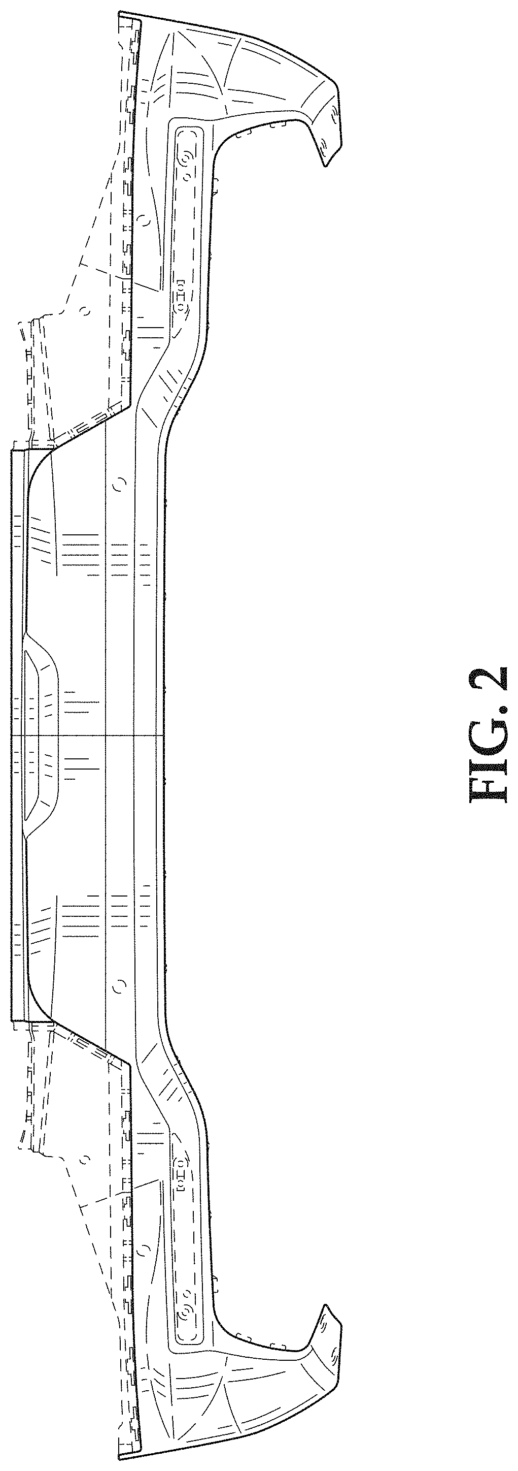 Patent USD1000331 Figure 2 – Vehicle rear lower bumper