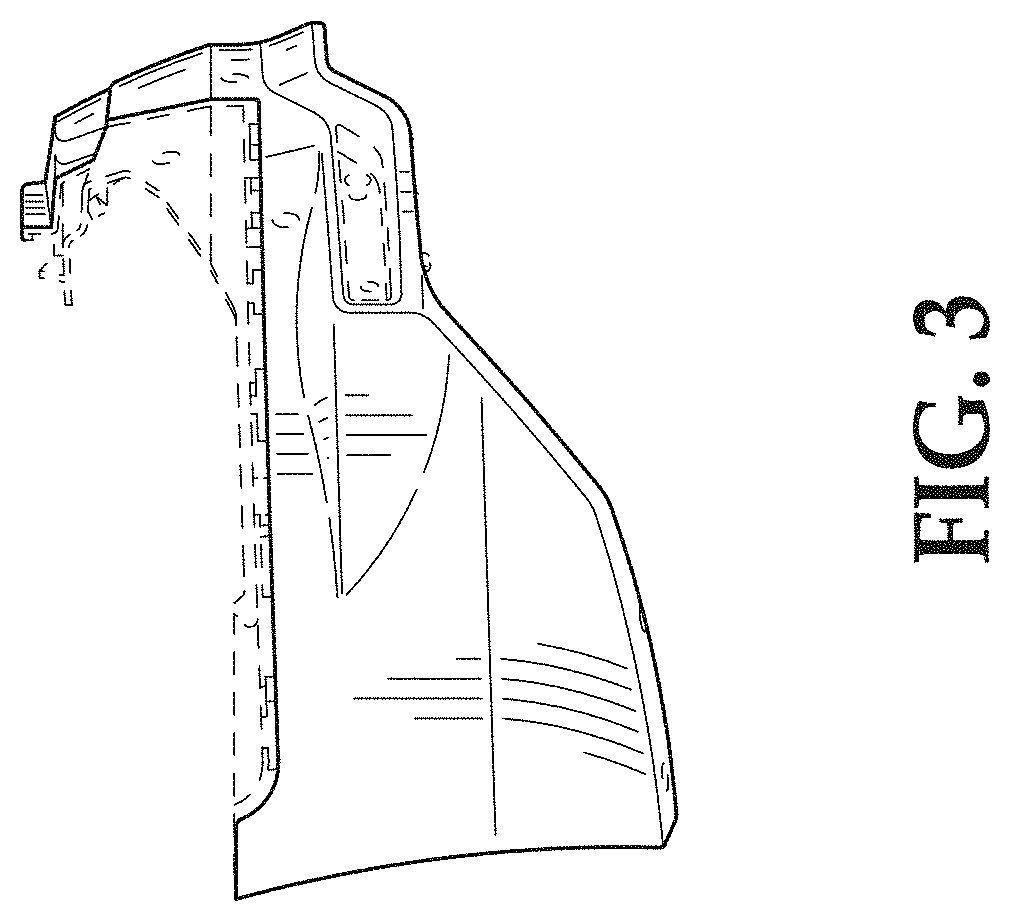 Patent USD1000331 Figure 3 – Vehicle rear lower bumper