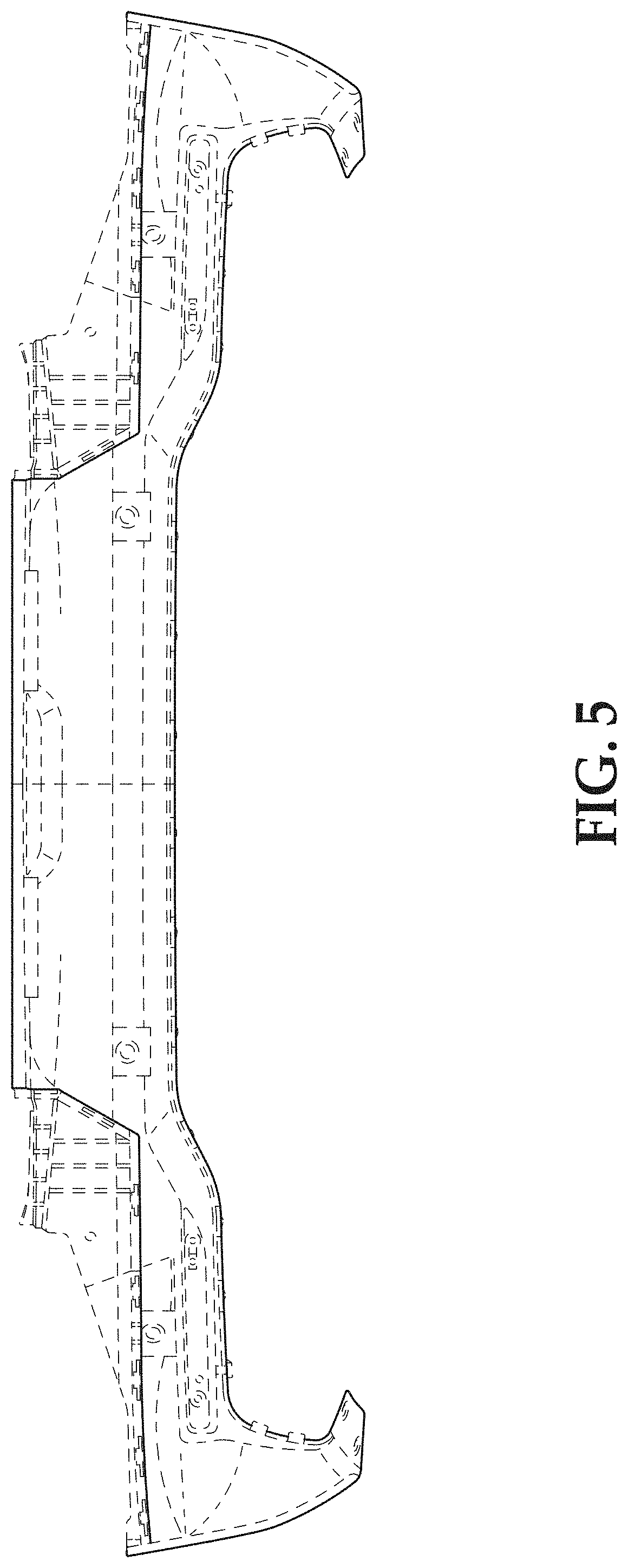 Patent USD1000331 Figure 5 – Vehicle rear lower bumper
