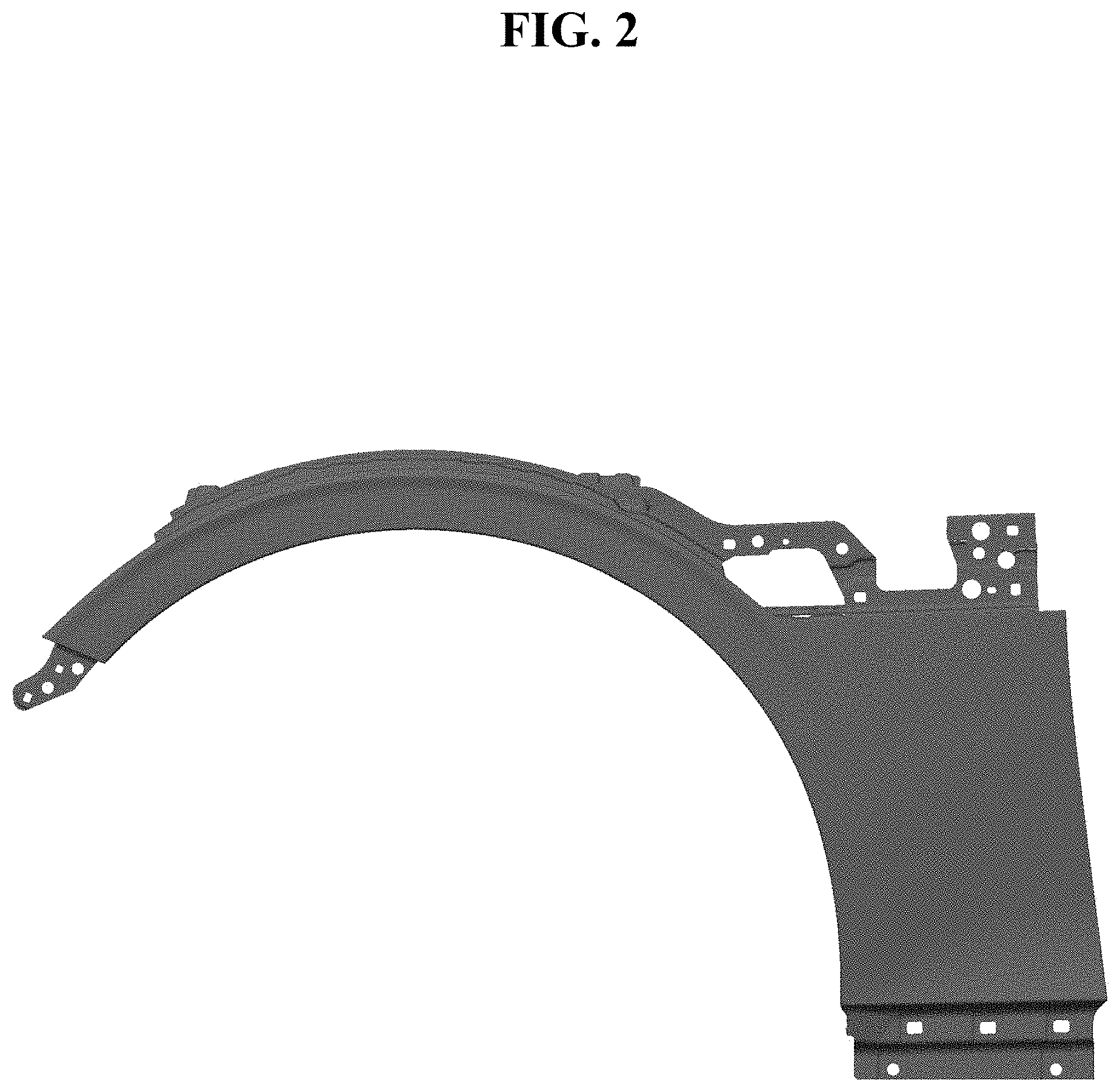 Patent USD1000340 Figure 2 – Fender panel for vehicle