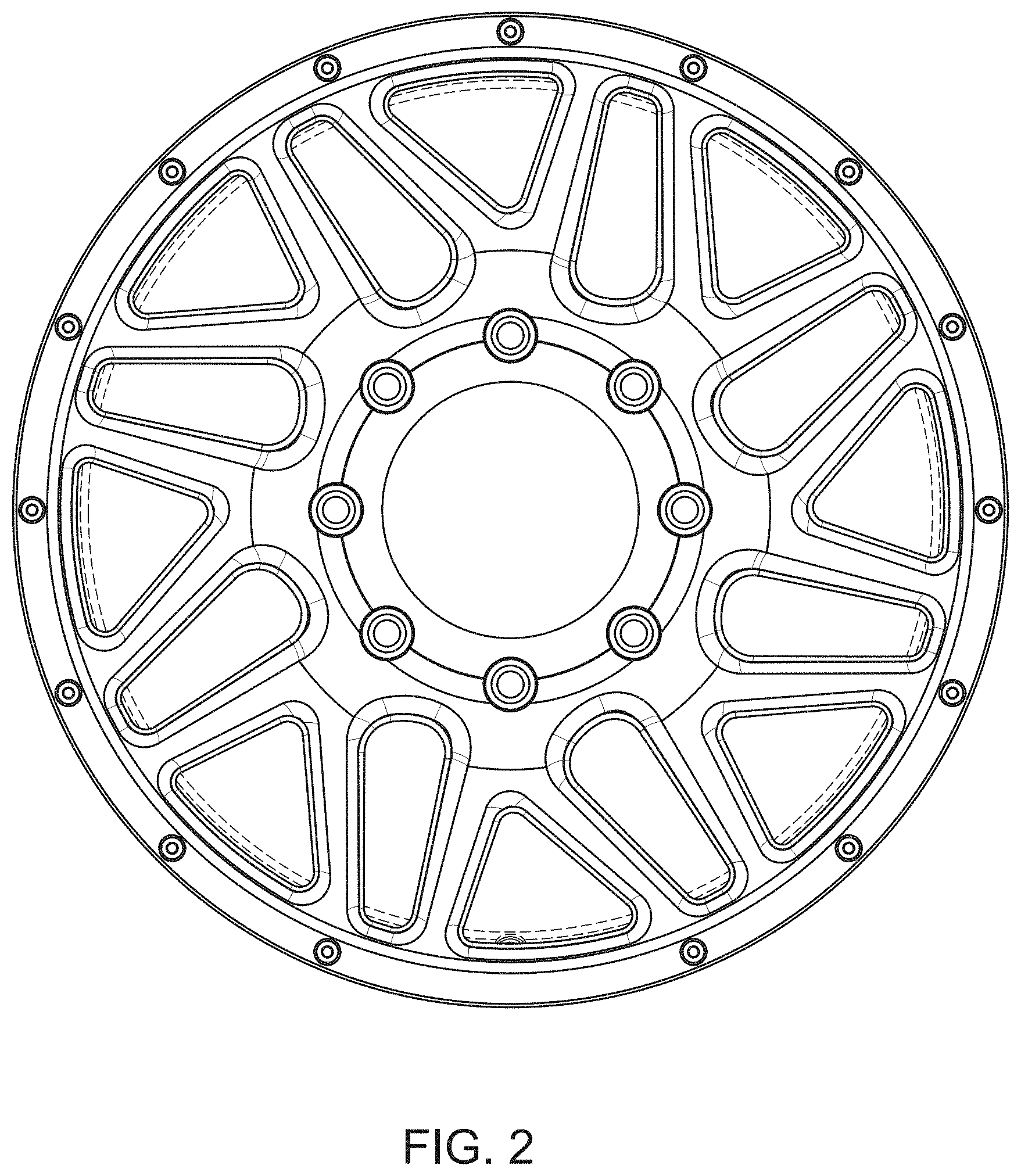 Patent USD1000341 Figure 2 – Automotive wheel