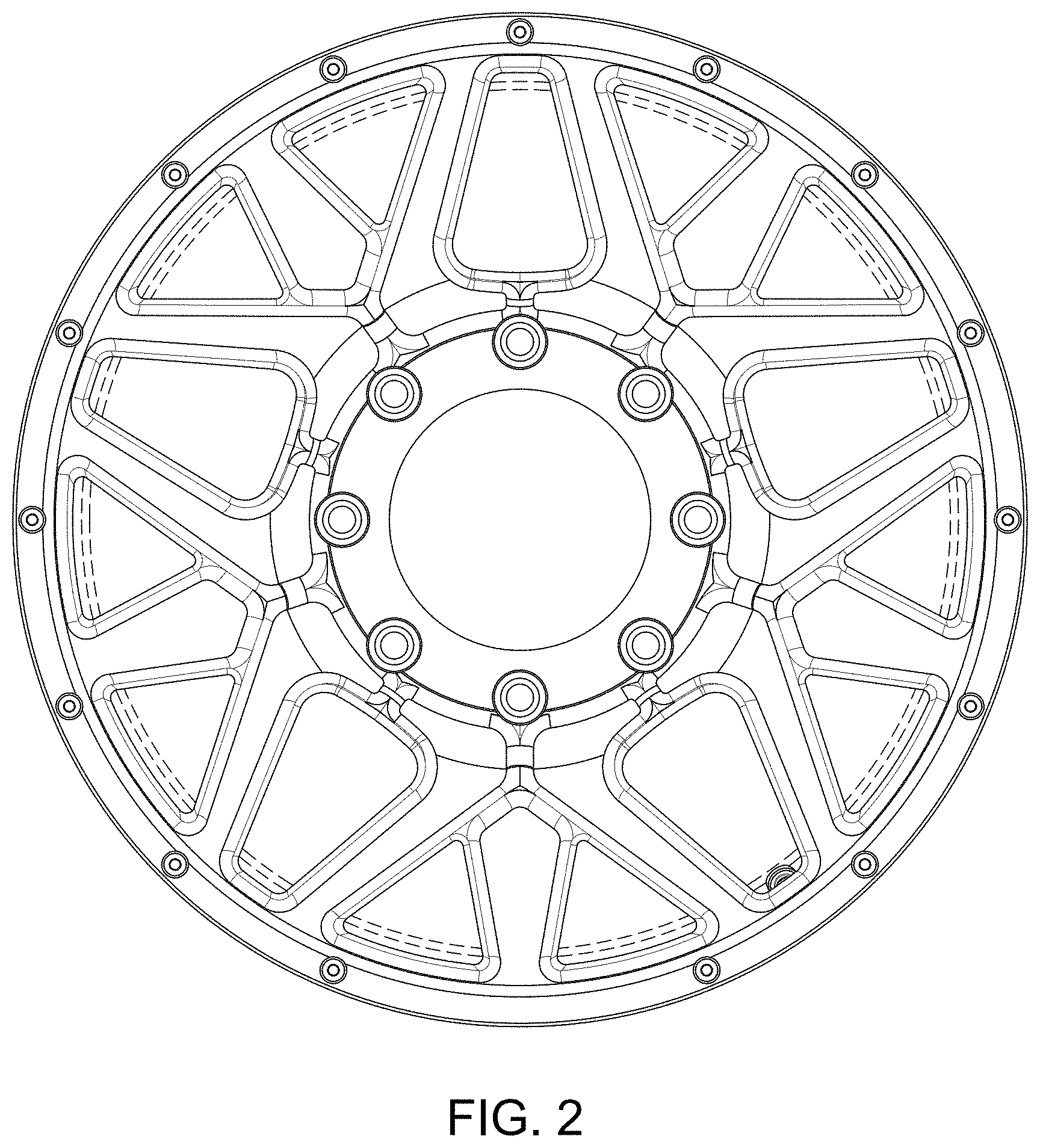 Patent USD1000342 Figure 2 – Automotive wheel