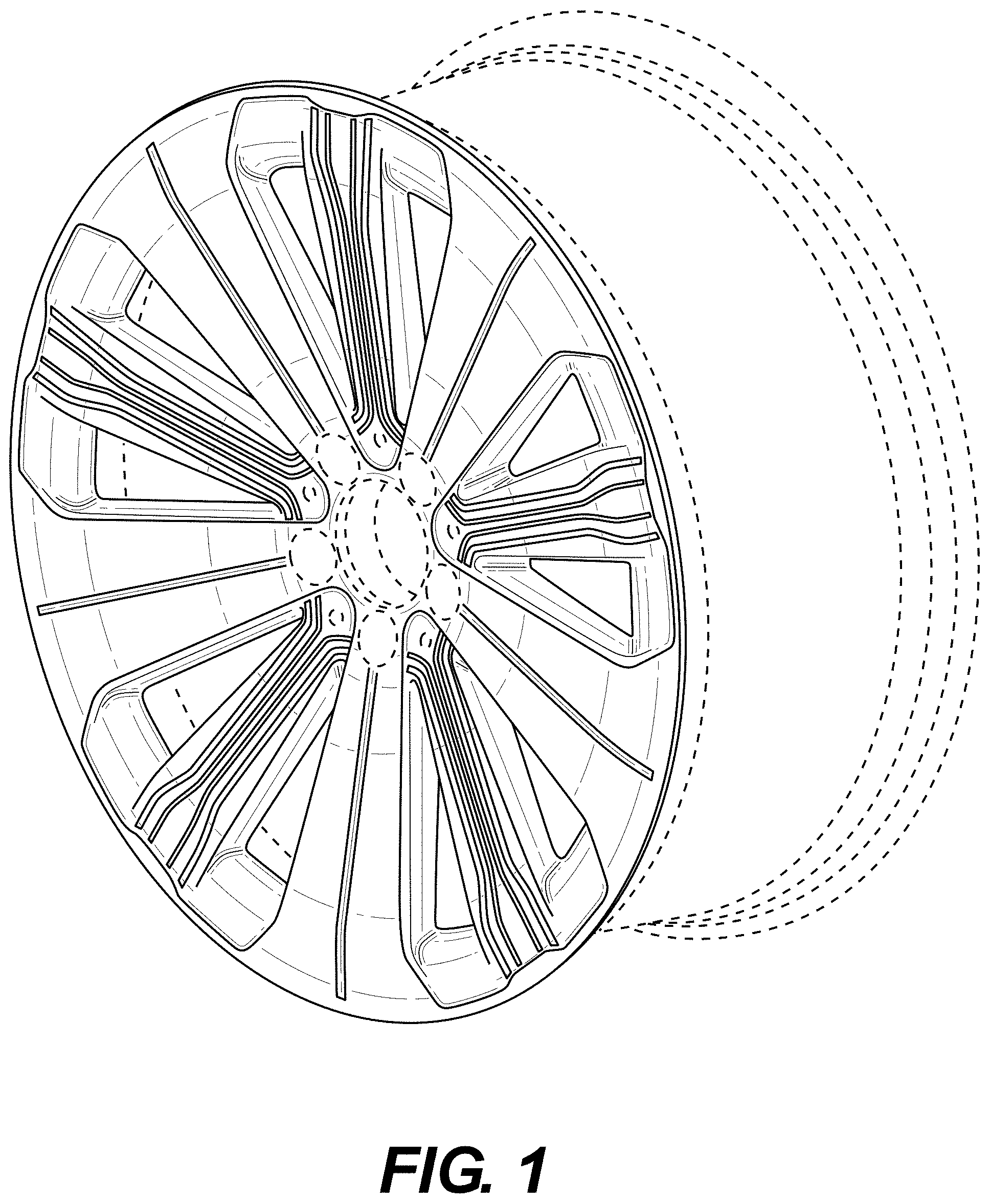 Patent USD1000343 Figure 1 – Wheel or wheel cover