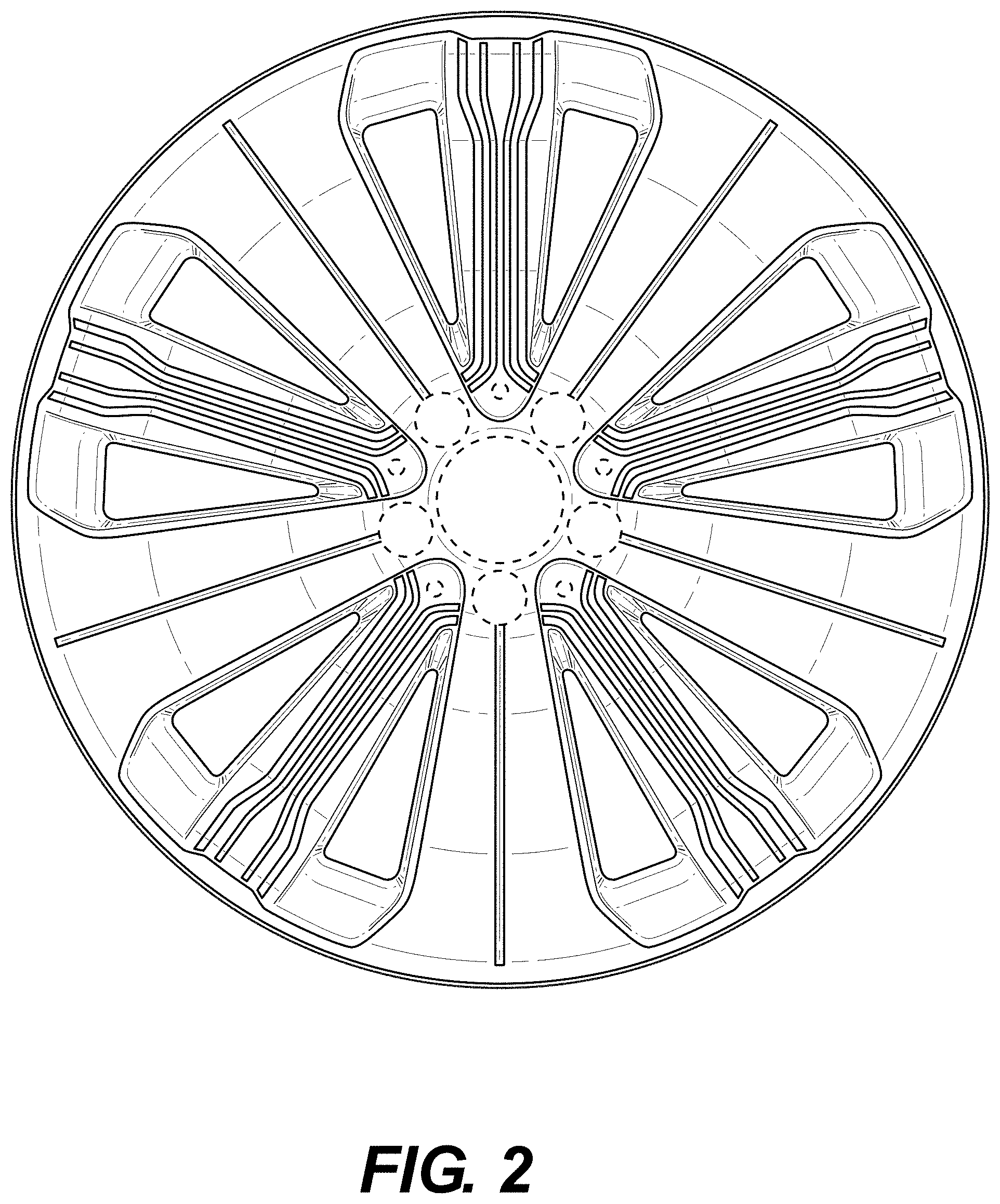 Patent USD1000343 Figure 2 – Wheel or wheel cover