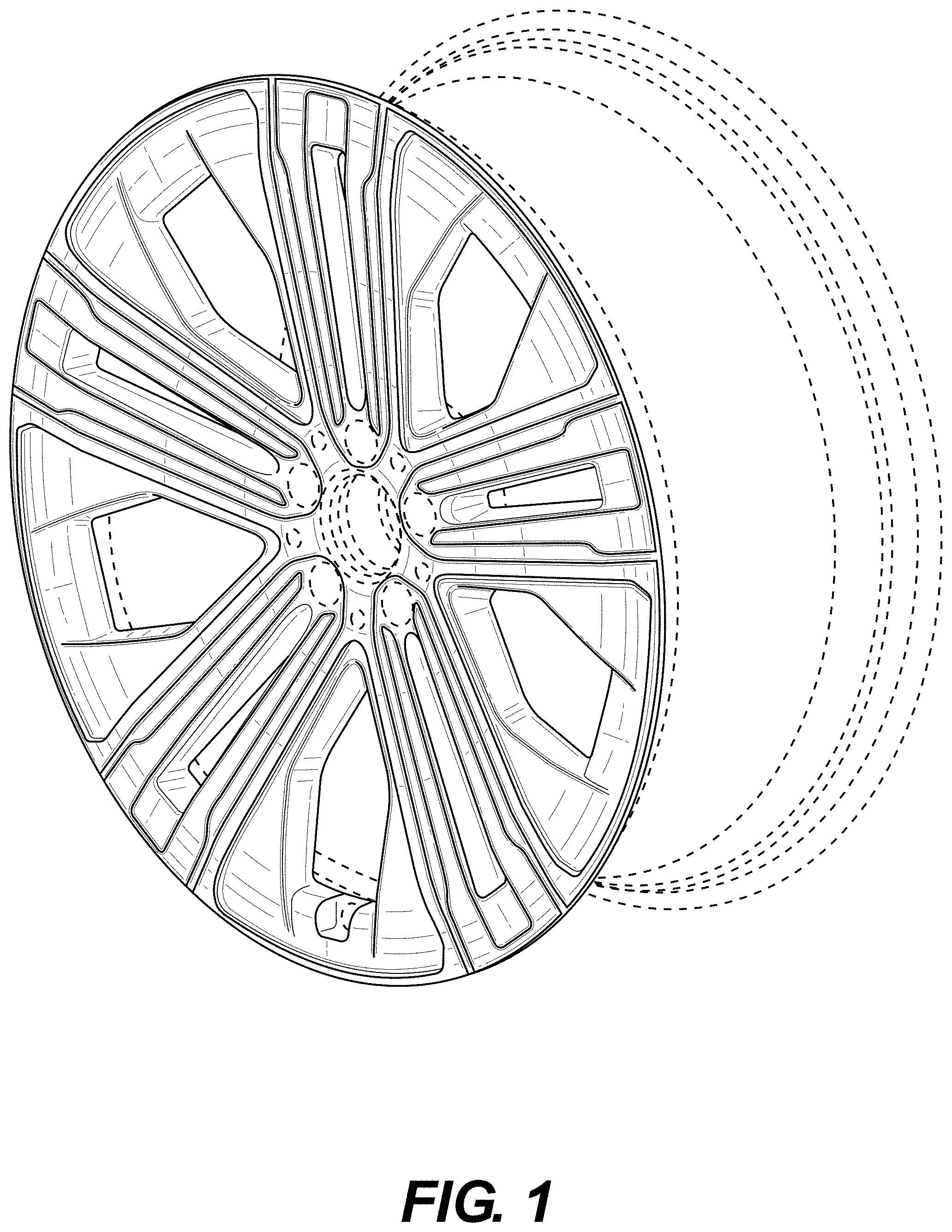 Patent USD1000344 Figure 1 – Wheel or wheel cover