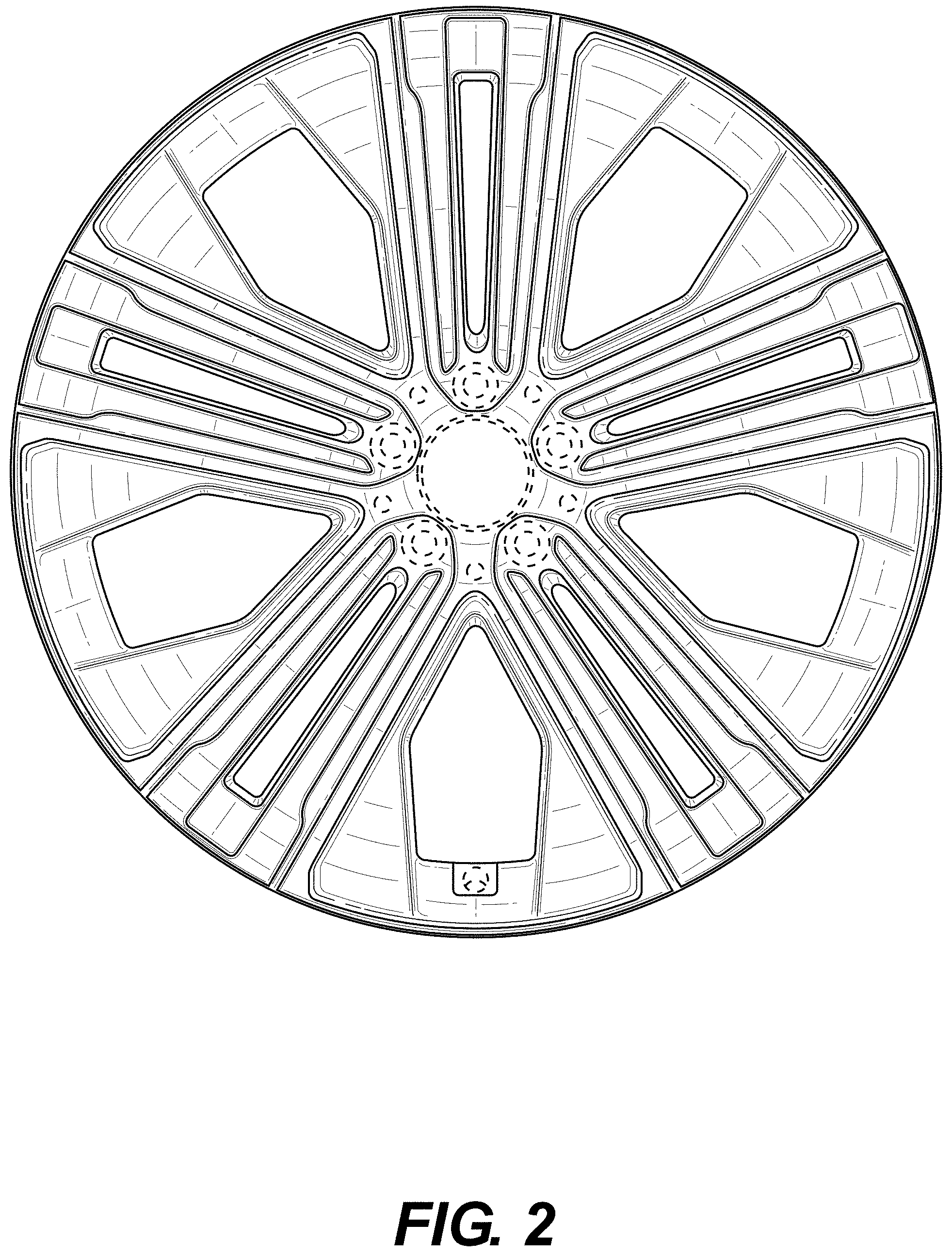 Patent USD1000344 Figure 2 – Wheel or wheel cover
