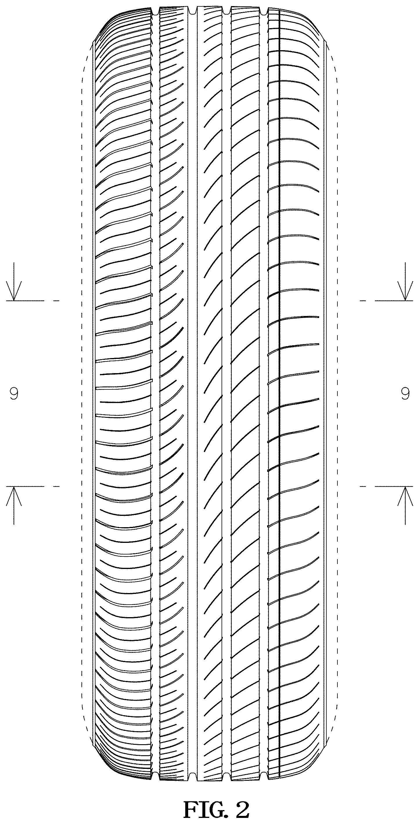 Patent USD1000360 Figure 2 – Tire