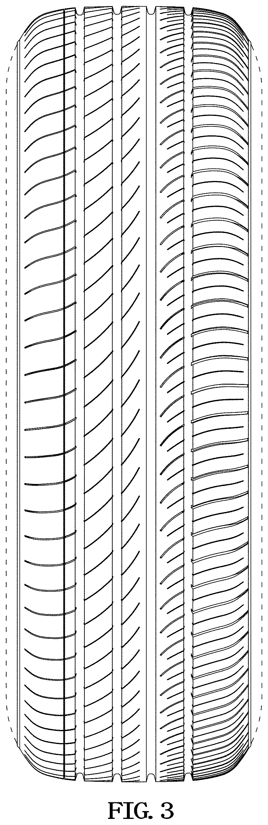 Patent USD1000360 Figure 3 – Tire