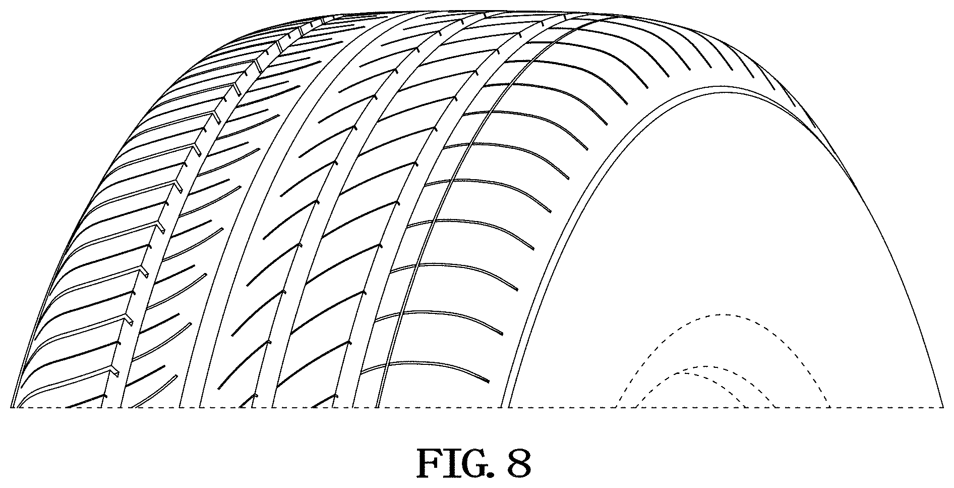 Patent USD1000360 Figure 8 – Tire