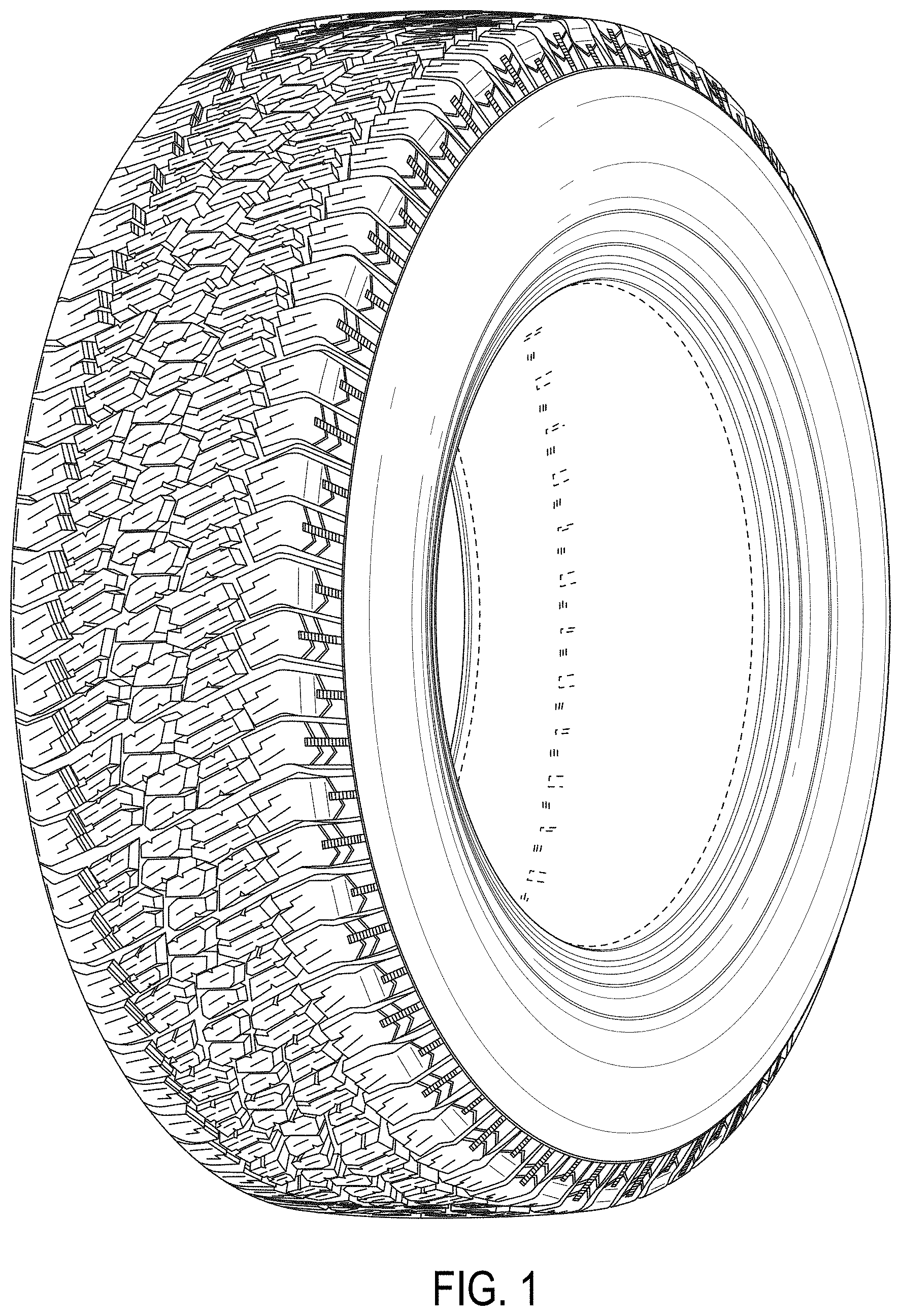 Patent USD1000363 Figure 1 – Tire