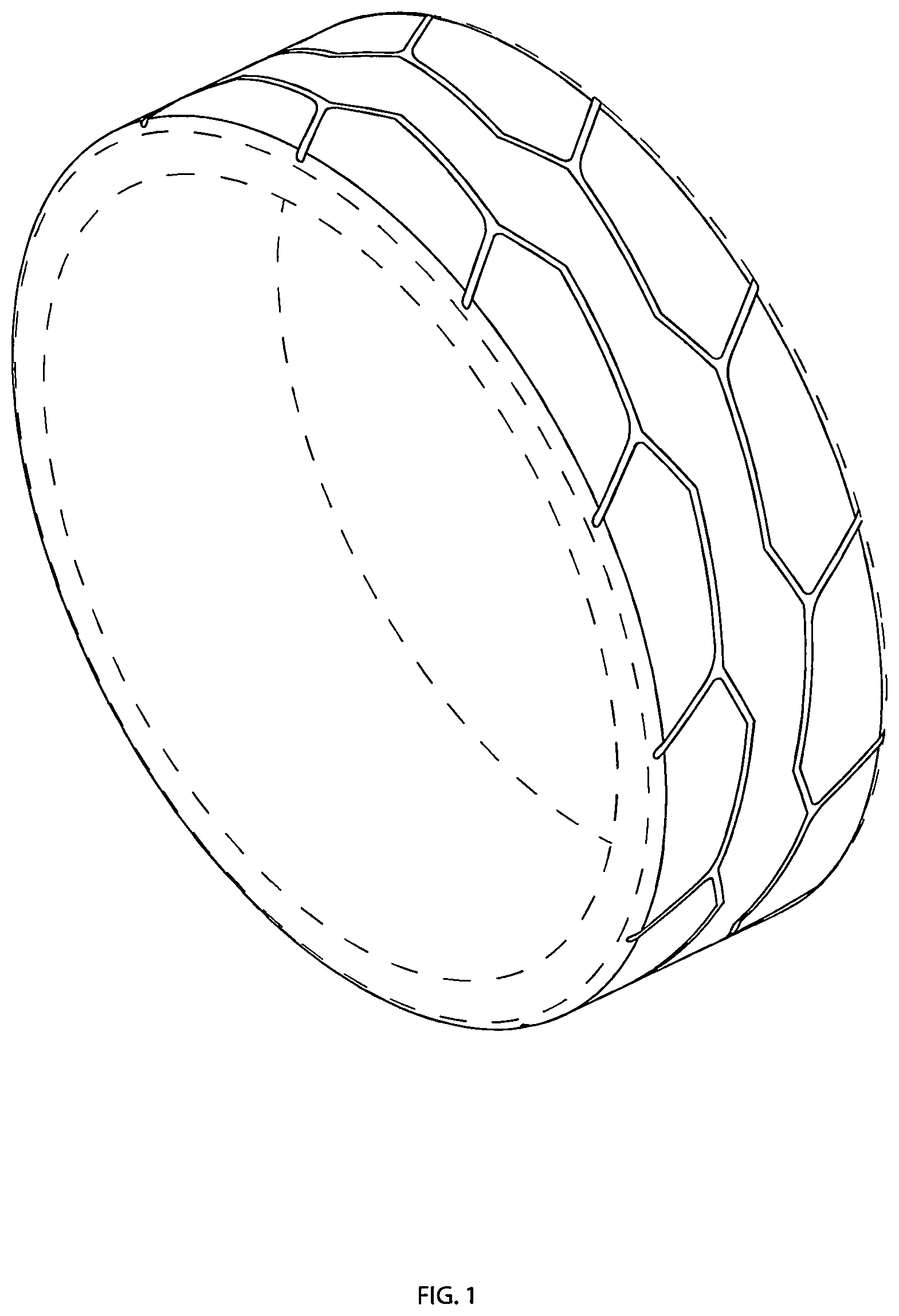 Patent USD1000367 Figure 1 – Tire tread