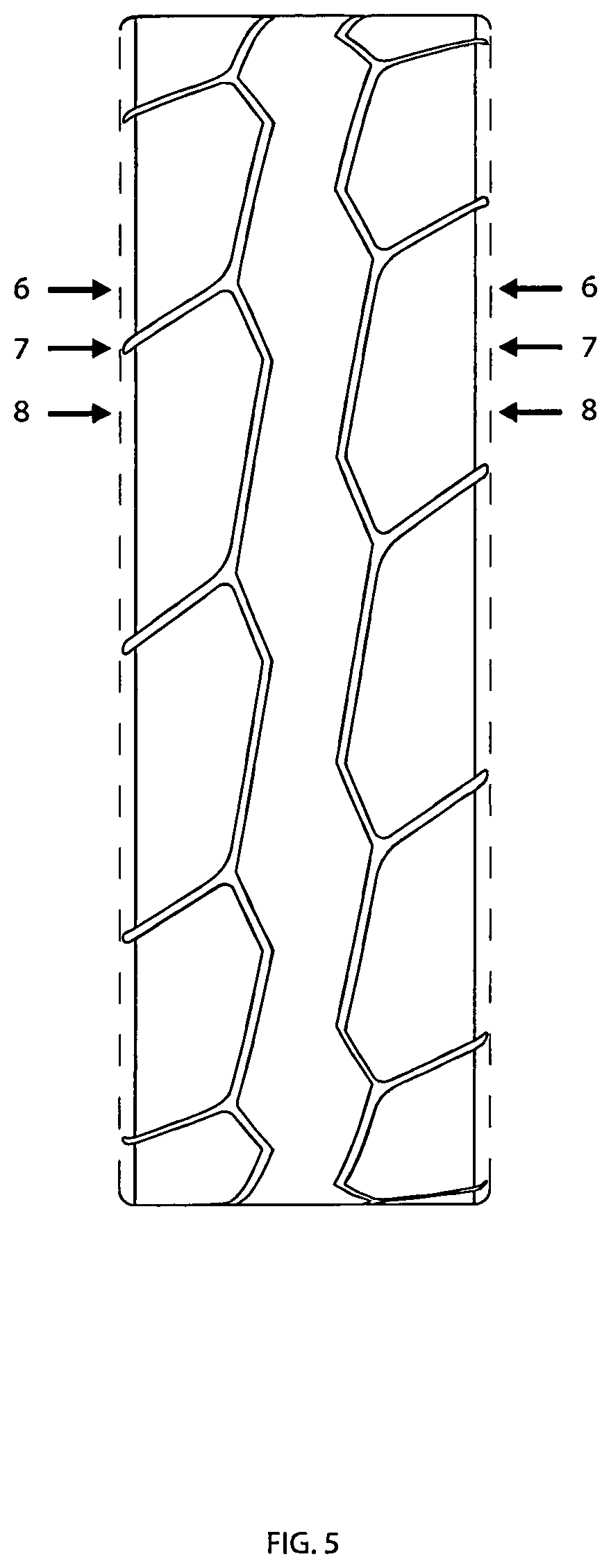 Patent USD1000367 Figure 5 – Tire tread