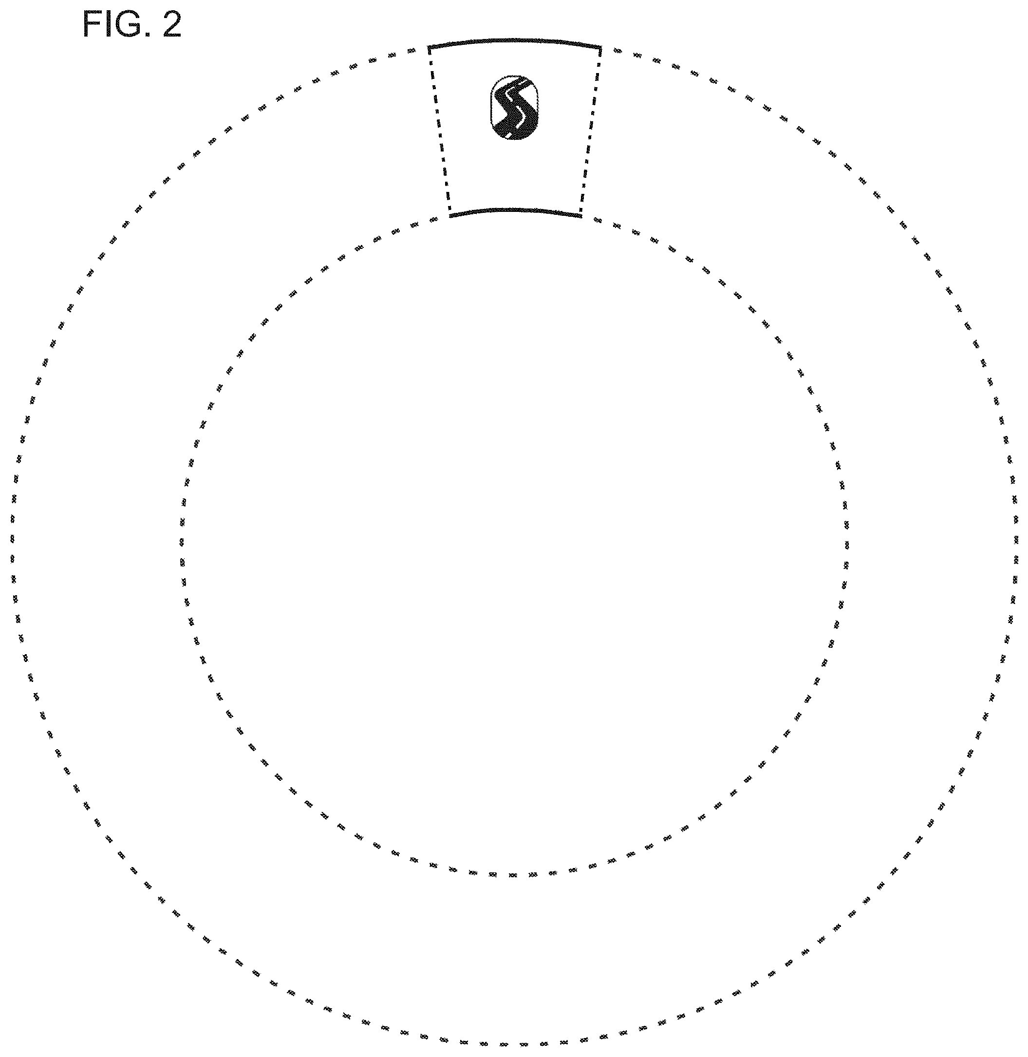 Patent USD1000371 Figure 2 – Sidewall of a tire with graphic symbol