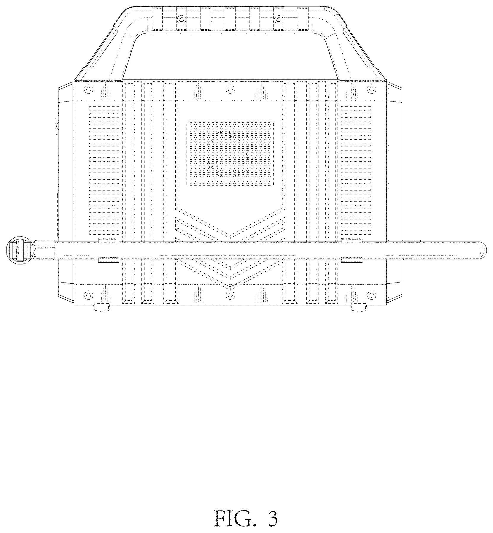 Patent USD1000386 Figure 3 – Portable vehicle power source and air pump