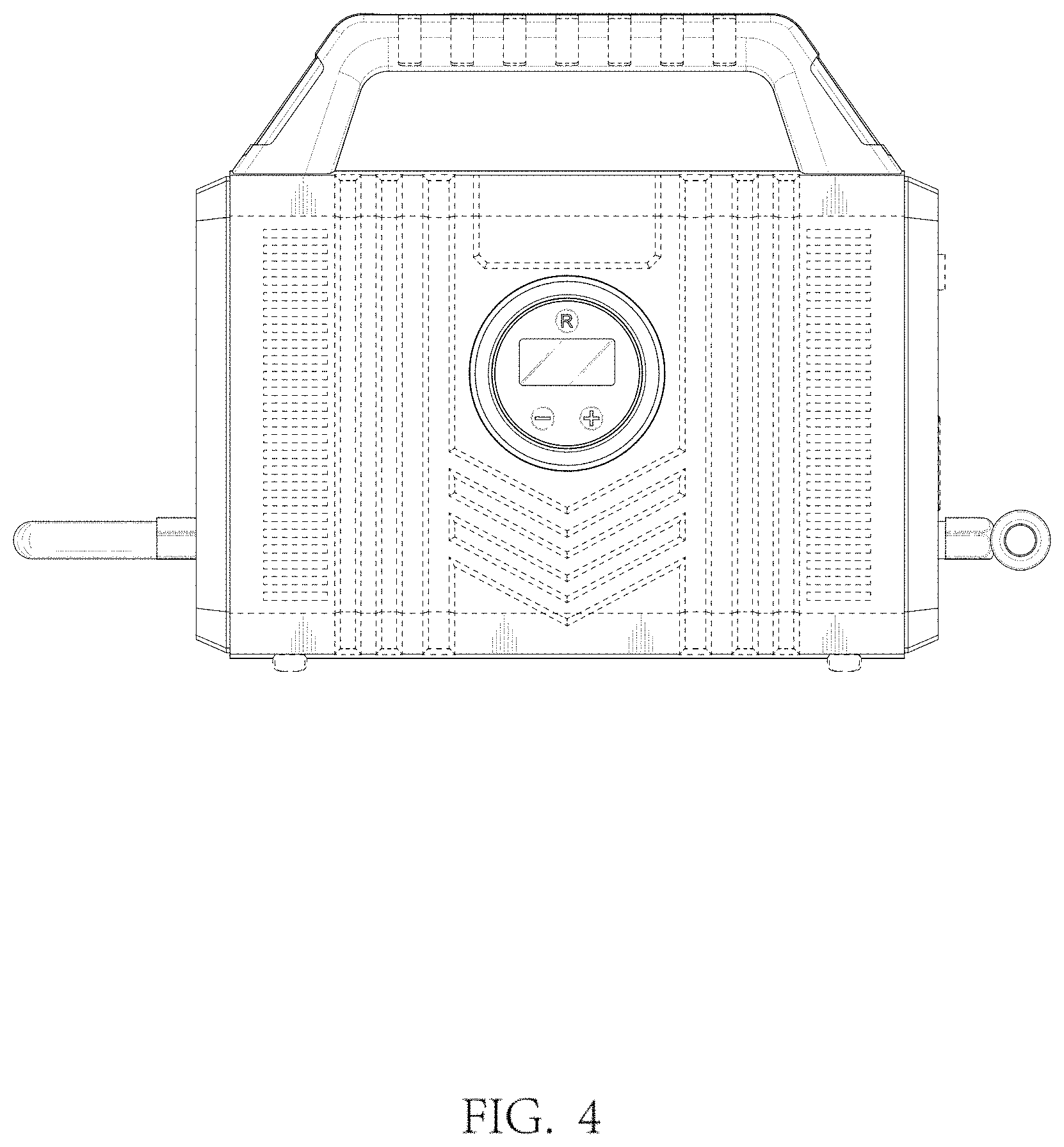 Patent USD1000386 Figure 4 – Portable vehicle power source and air pump