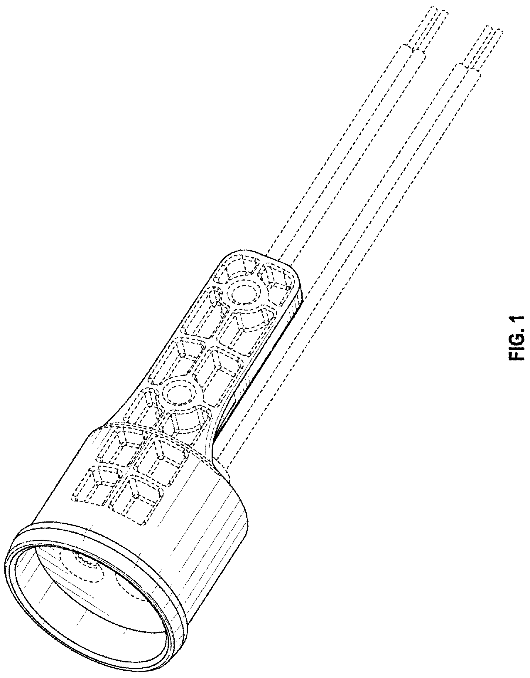 Patent USD1000389 Figure 1 – Combined electrical and mechanical connector