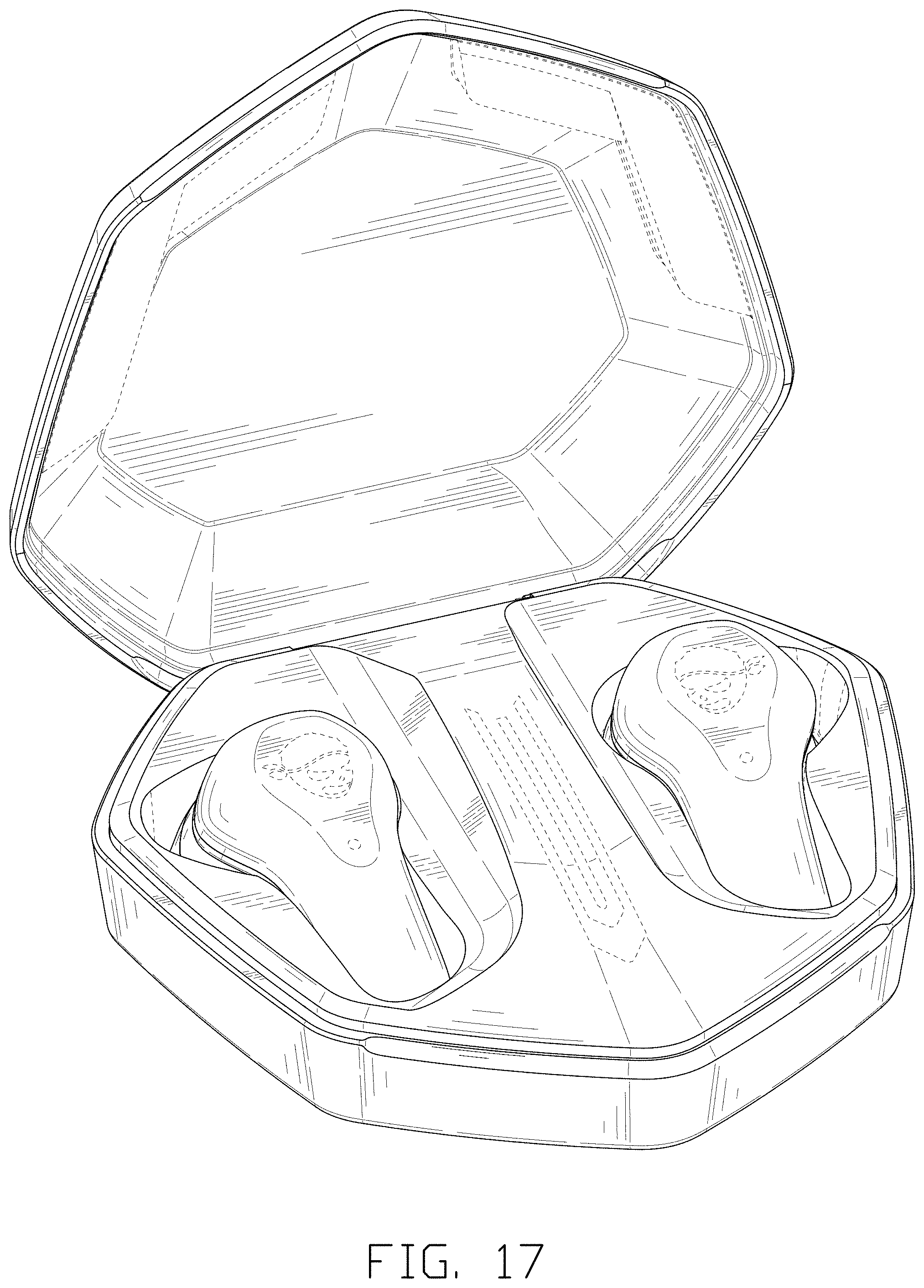 Patent USD1000409 Figure 17 – Set of earphones and charging case