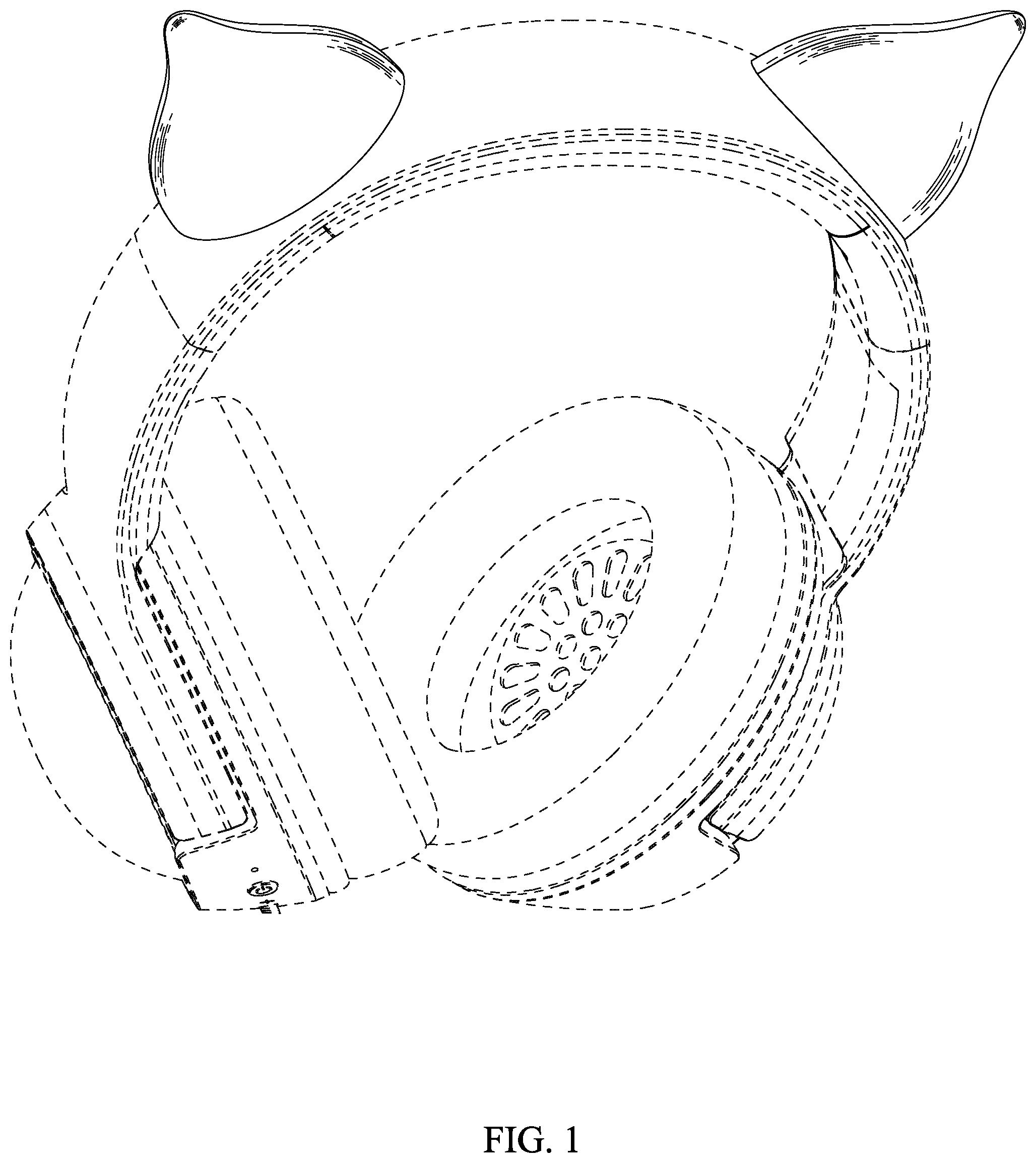 Patent USD1000412 Figure 1 – Portion of a headphone